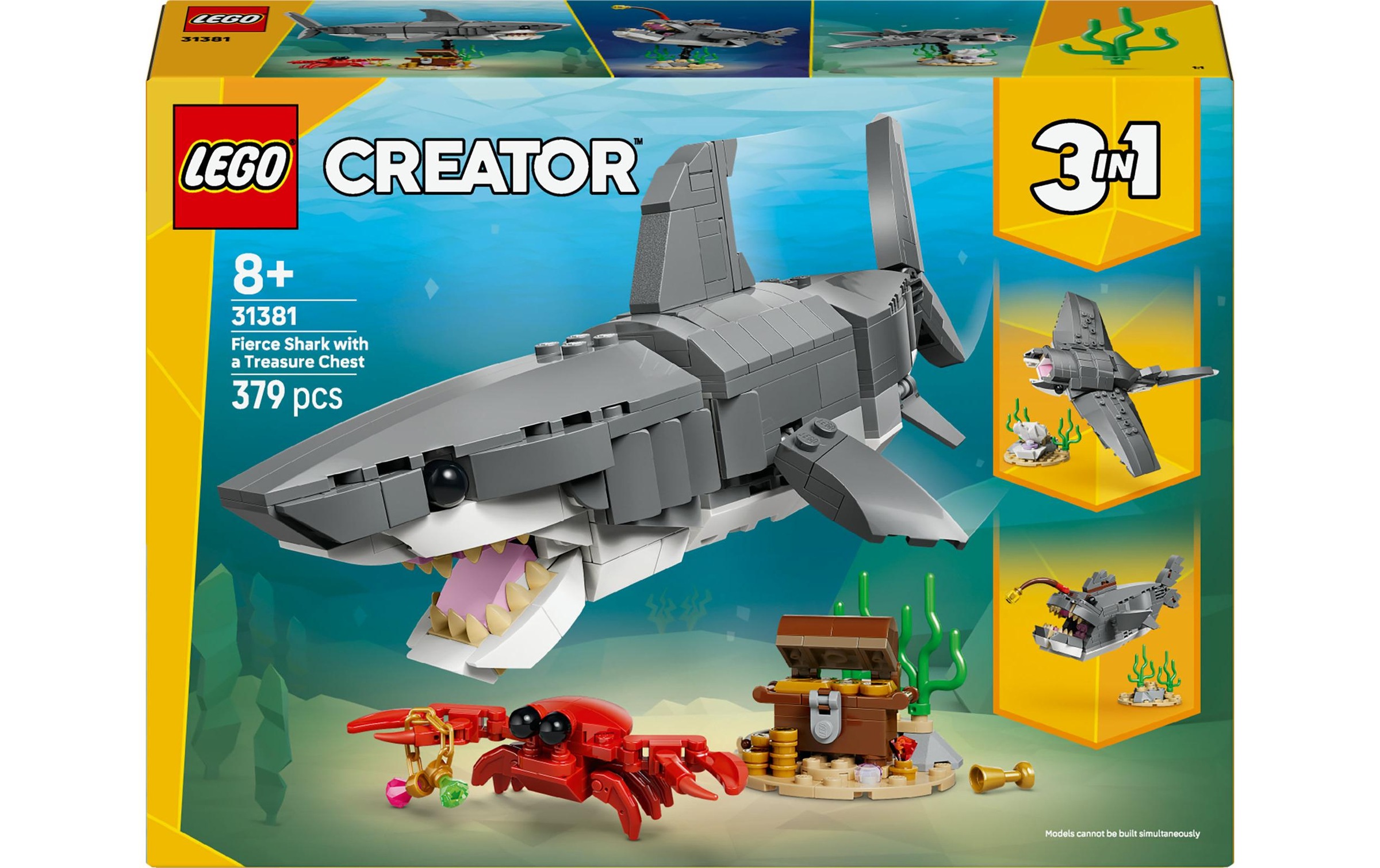 Image of Konstruktionsspielsteine "Creator Wilder Hai mit Schatztruhe 31381" Kategorie: Figuren/Tiere