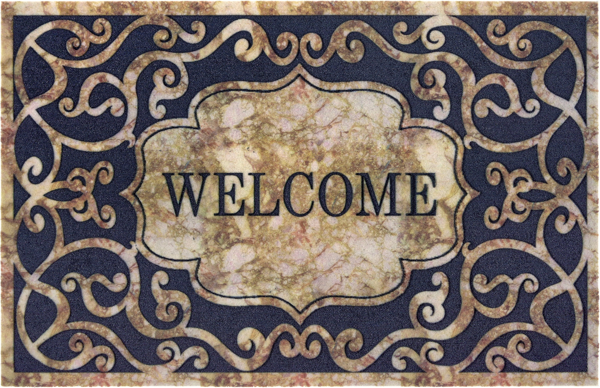 Home »Welcome Spruch, auf affaire versandkostenfrei Schrift-Design, rechteckig, Fussmatte ♕ mit Rutschhemmend, Ornament«, Schmutzfang