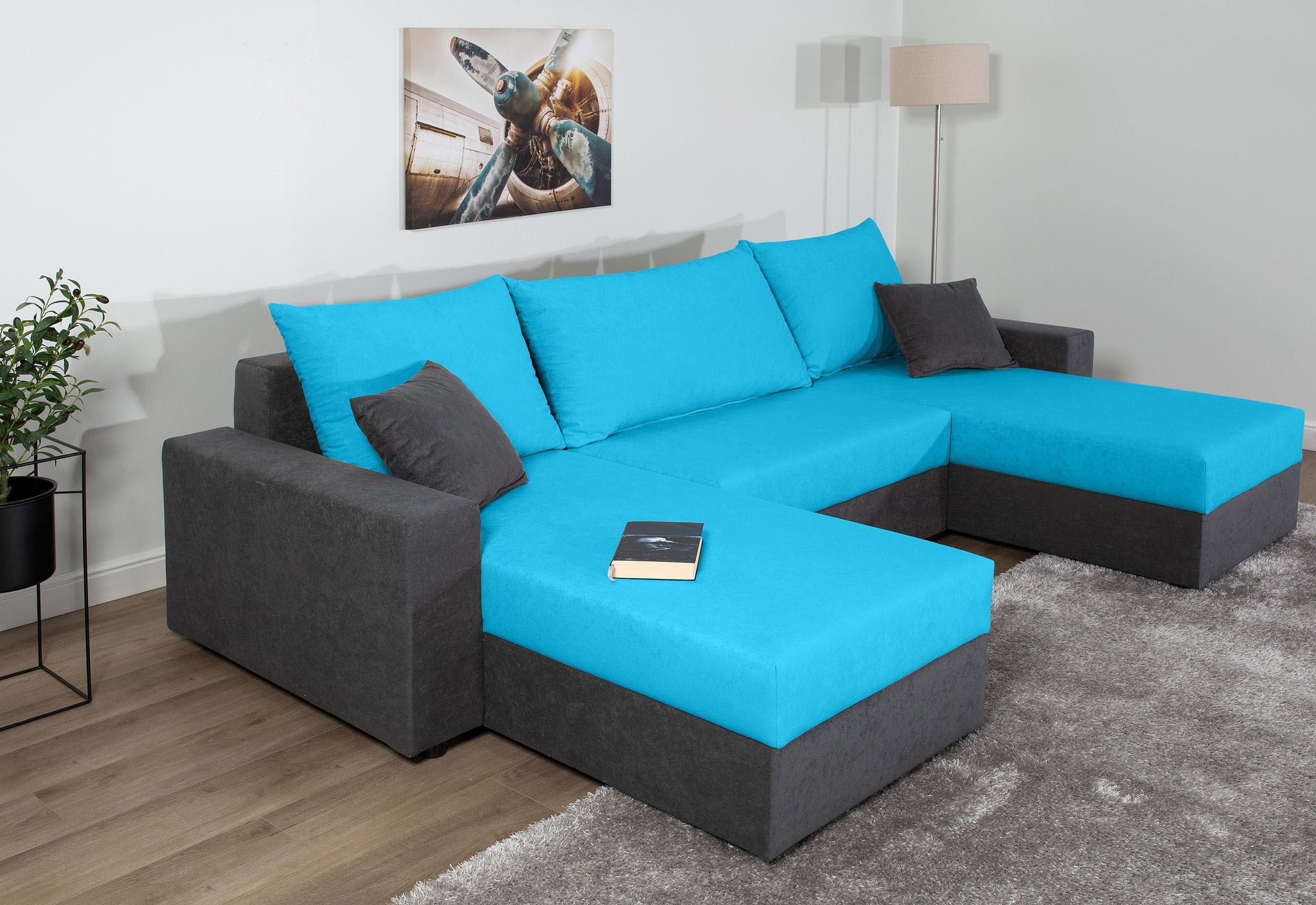 COLLECTION AB Wohnlandschaft »Pico U-Form«, Wohnlandschaft,2 X Ottomane,Polyätherschaum Polsterung