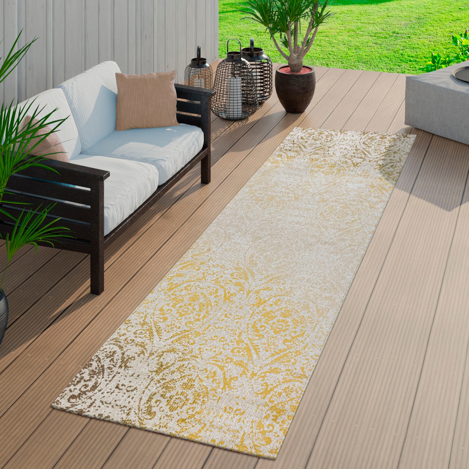 Image of DELAVITA Läufer »Artigova 10«, rechteckig, 11 mm Höhe, Teppich-Läufer, Kurzflor, Ornamente, Vintage Design, In- und Outdoor geeignet, ideal in Diele & Flur oder auch auf Terrasse & Balkon bei Ackermann Versand Schweiz