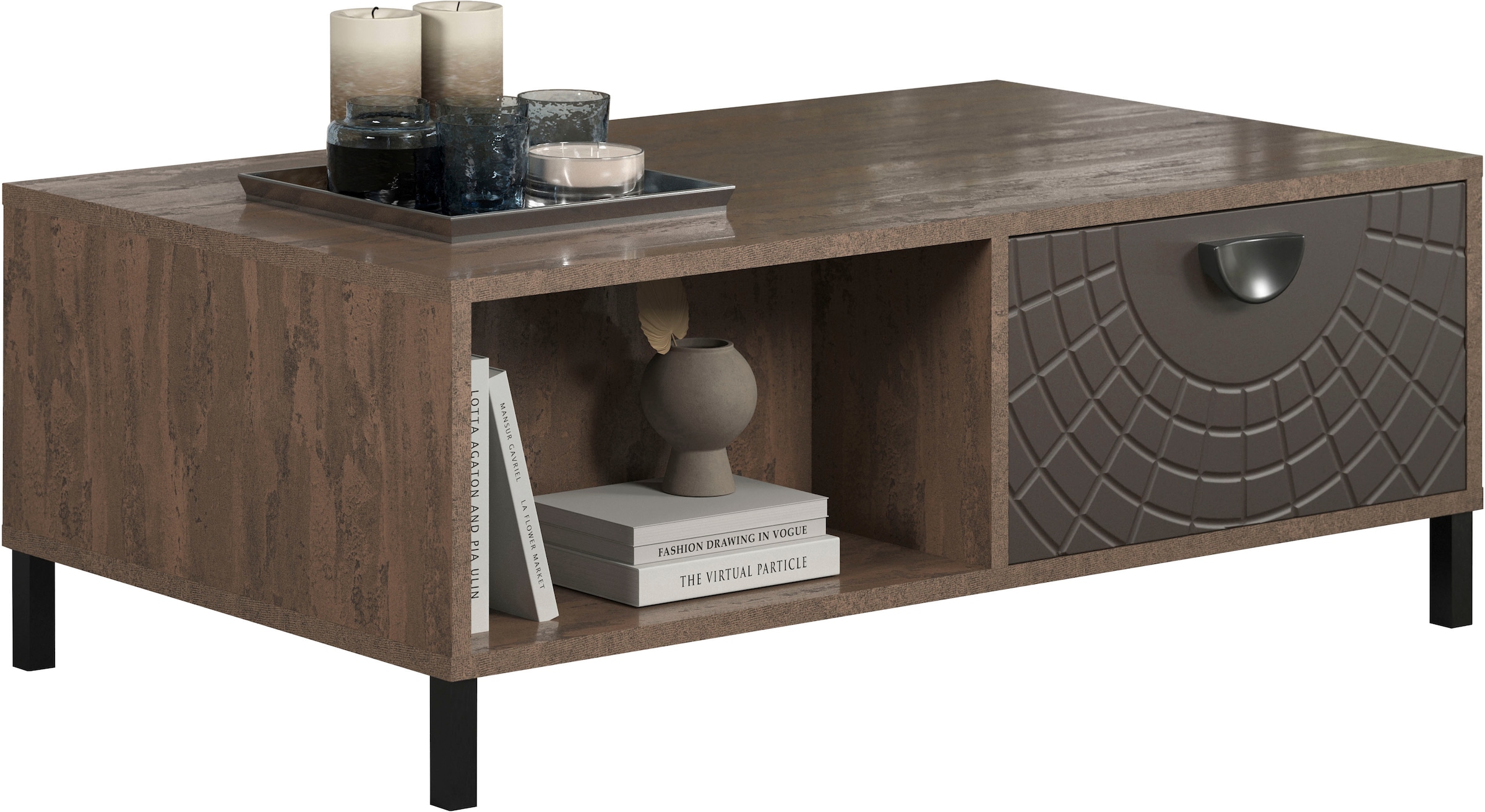 INOSIGN Couchtisch »Fusion« 1 Stk. tlg. Couchtisch mit 2 Schubladen & 2 offenen Fächern - (B/T/H) 110/60/37 cm