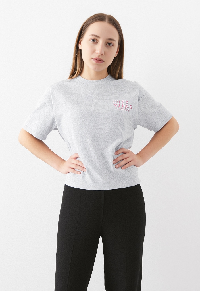 Image of ONLY Kurzarmshirt "ONLVIVVI LIFE S/S LOVELY TOP JRS" Baumwolle, regular fit, Rundhals