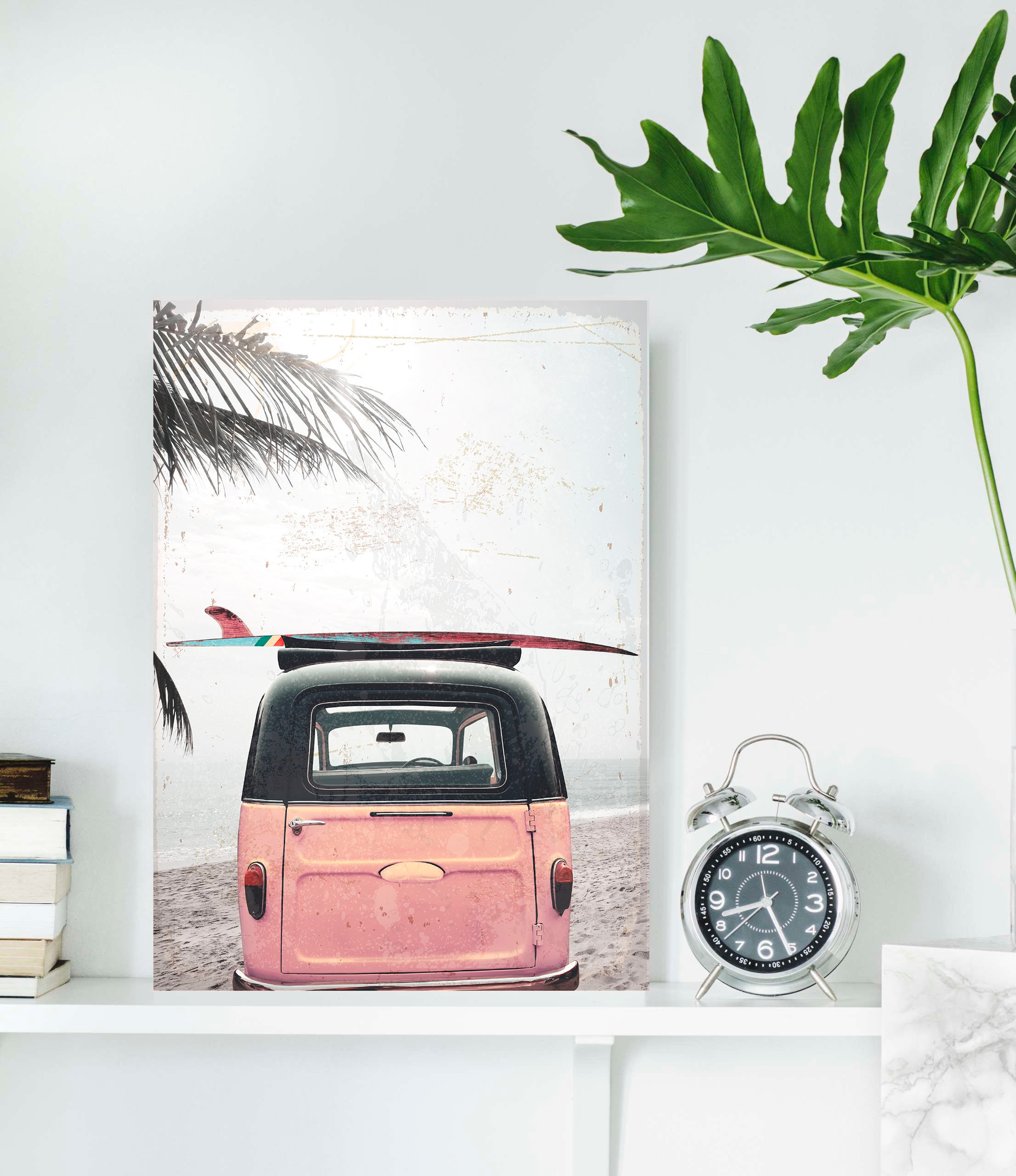 Image of queence Metallbild "Surferbus" Strand 1 Stk. tlg. Stahlschilder