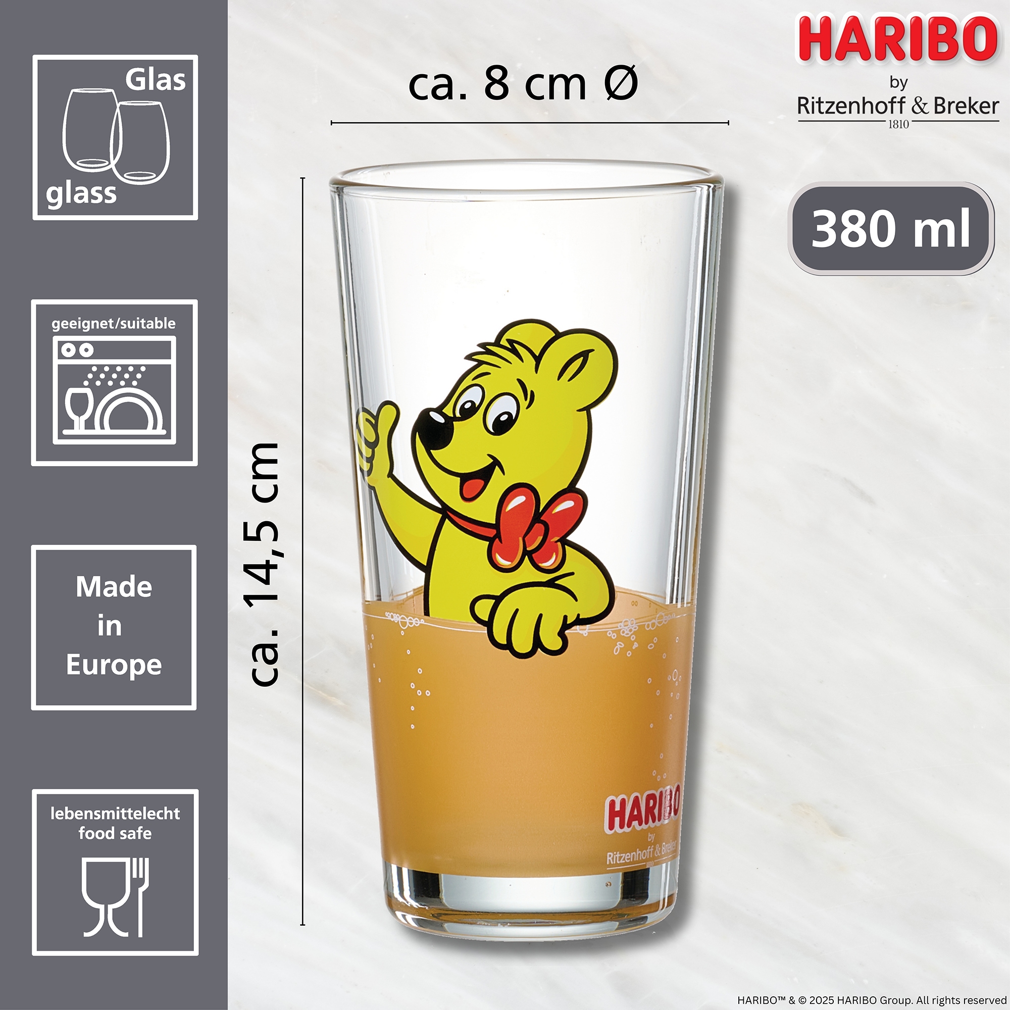Ritzenhoff & Breker Gläser-Set »HARIBO Thumbs Up, 380 ml« spülmaschinengeeignet