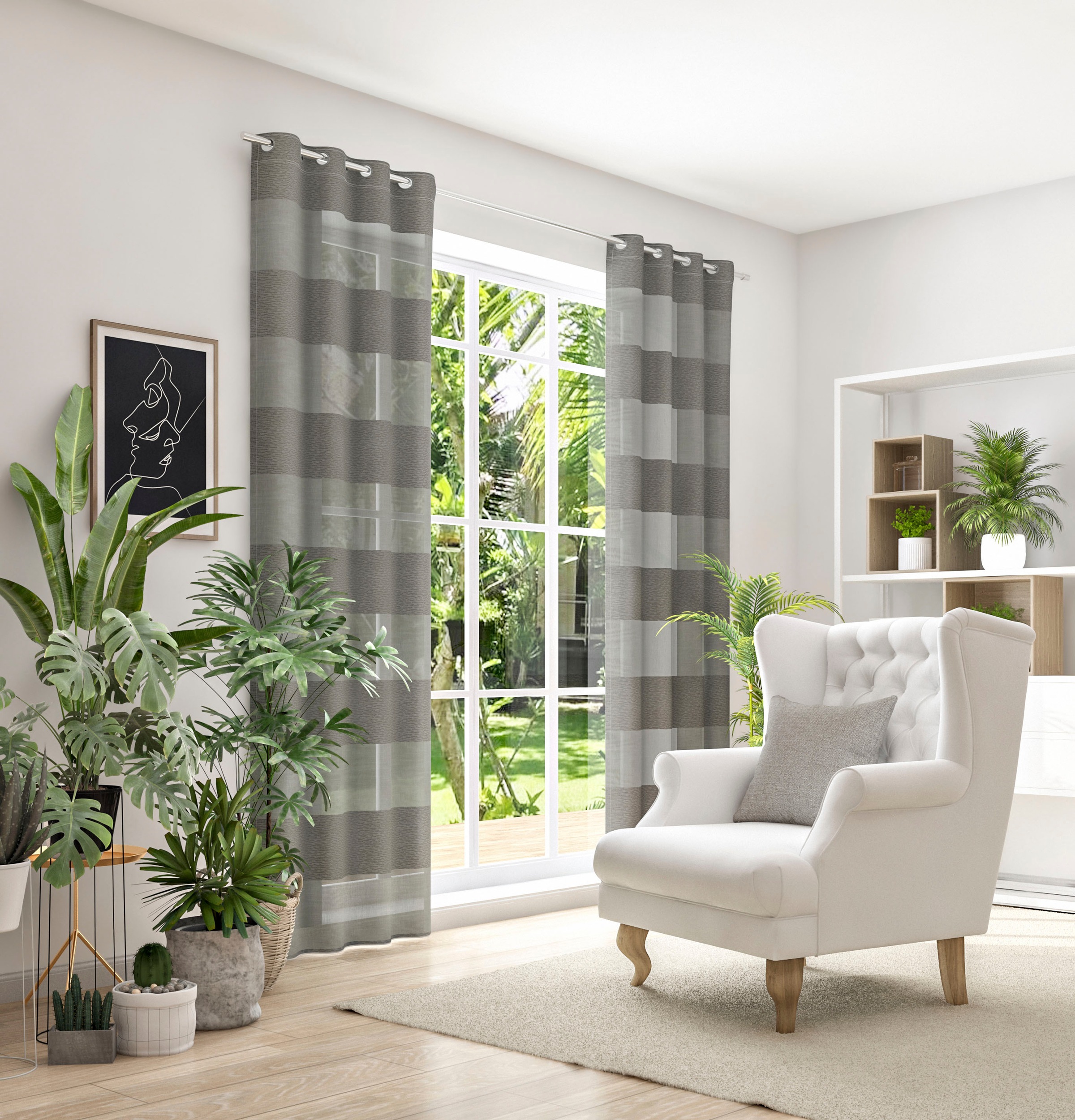 Neutex for you! Vorhang »SONORA«, (1 St.), 3D Musterung im Leinen-Look