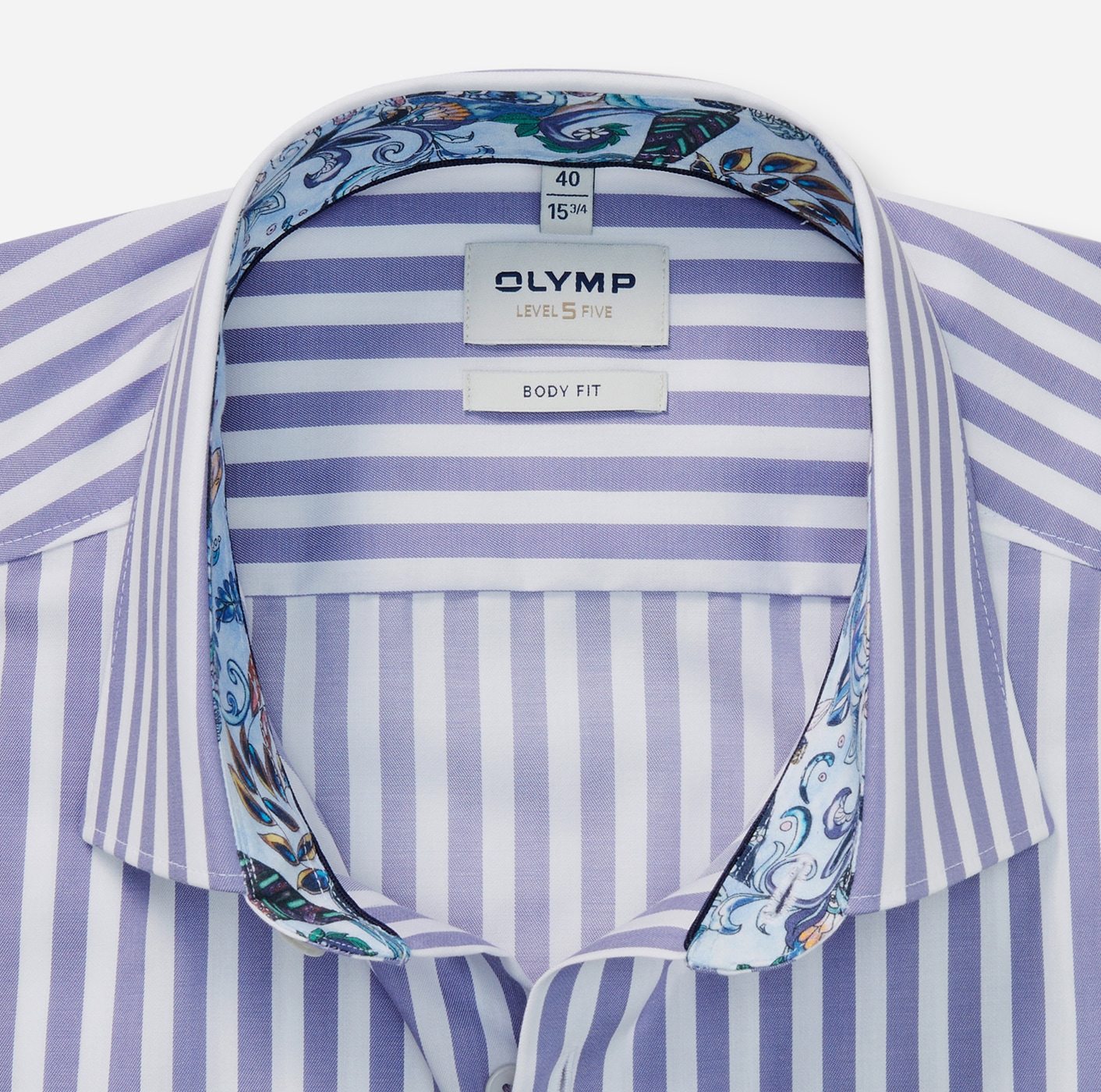OLYMP Langarmhemd »Level 5« gestreift, body fit, New York Kentkragen, Businesshemd