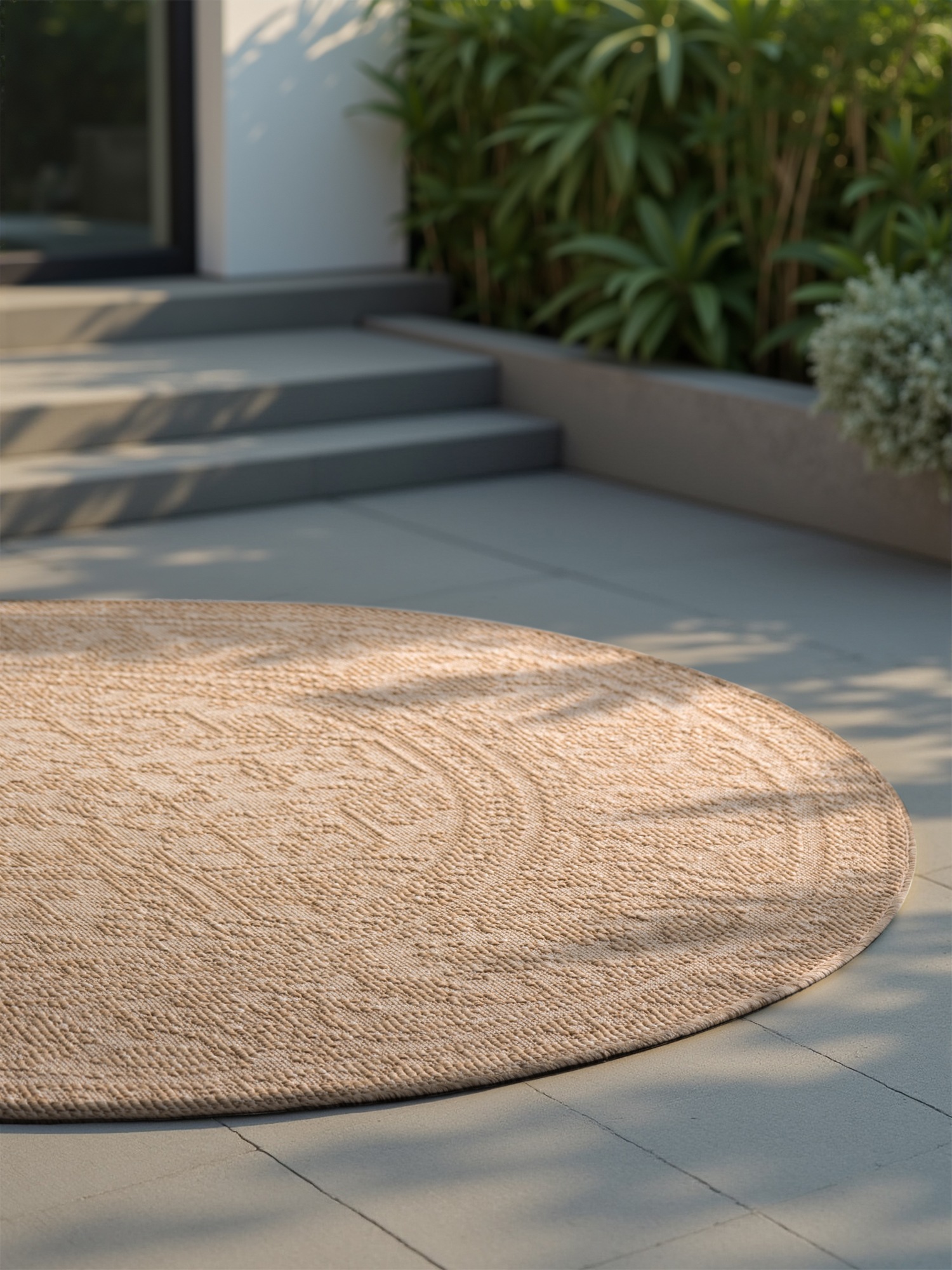 HANSE Home Outdoorteppich »Kona Wendeteppich«, rund, 5 mm Höhe, In und Outdoor, Flachgewebe, wetterfest, pflegeleicht, robust
