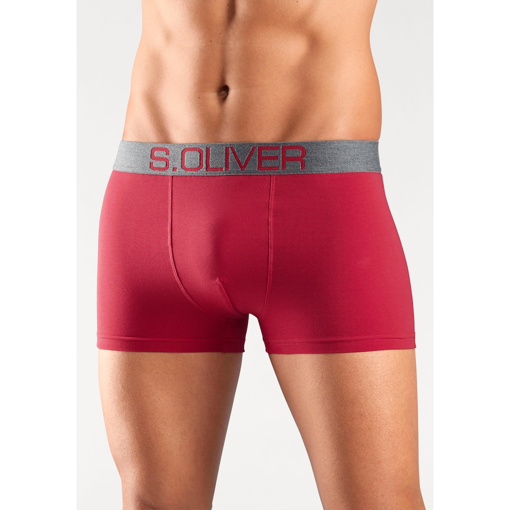 s.Oliver Boxer »Boxershorts für Herren«, (Packung, 4 St.), mit kontrastfarbenem Webbund