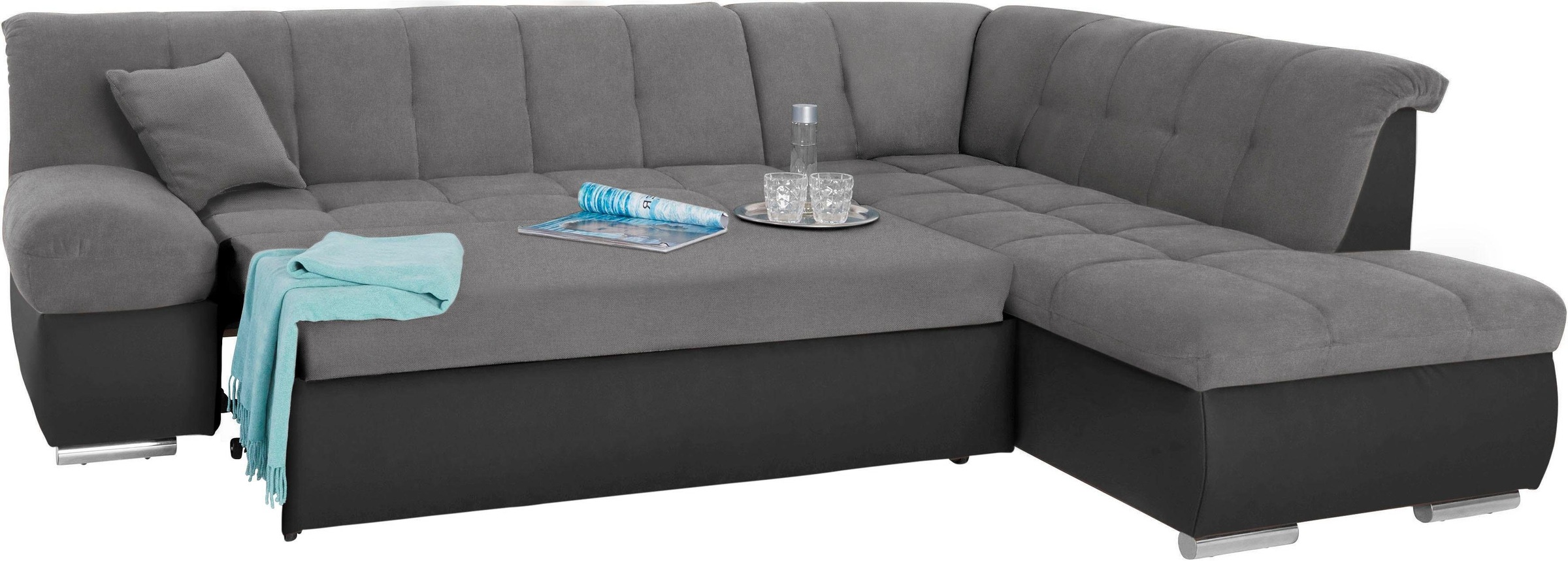 DOMO collection Ecksofa »Mona L-Form«, wahlweise mit Bett- und Armlehnfunktion