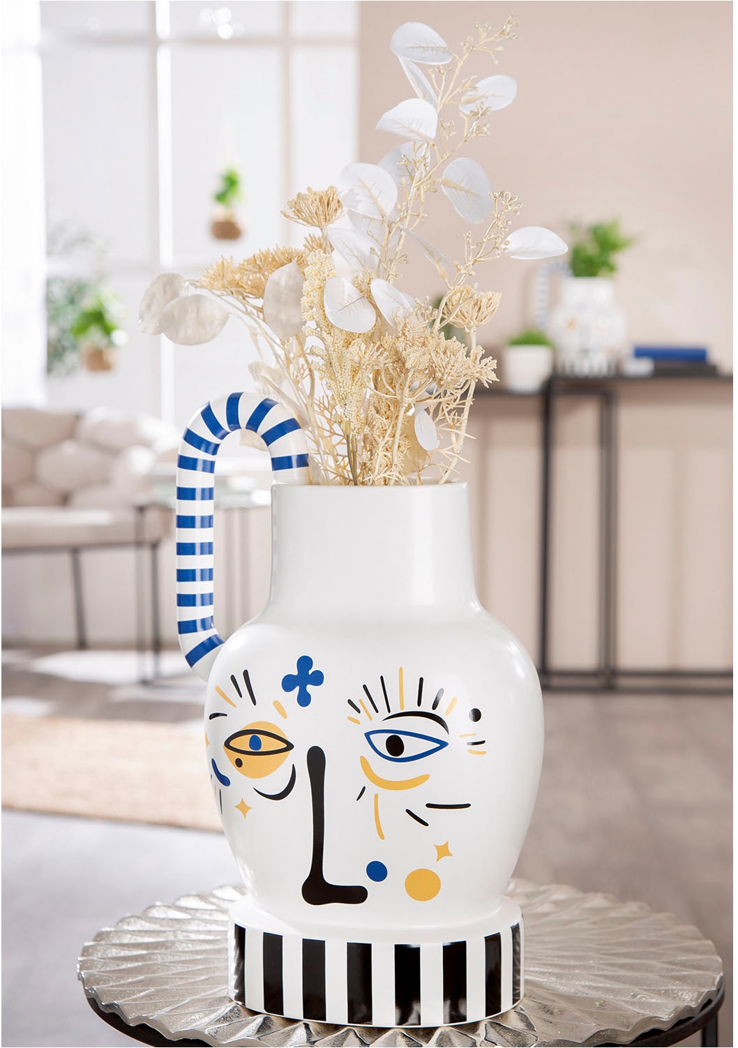 GILDE Tischvase »Henkelvase Fira weiss H. 36 cm«, (1 St.)