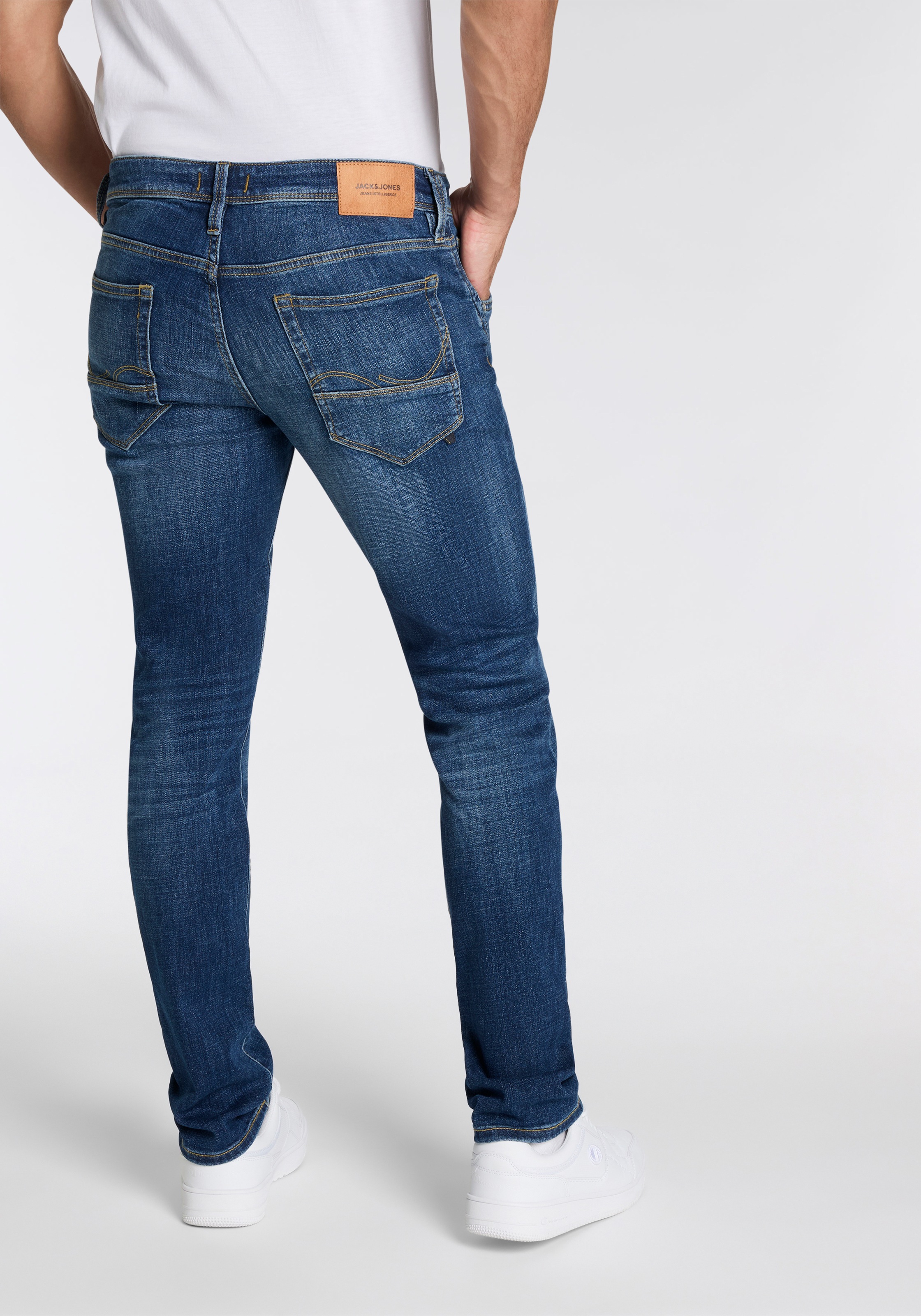 Jack & Jones Slim-fit-Jeans »JJIGLENN – Slim-Fit-Jeans mit niedriger Leibhöhe« Used, modisch, slim fit, Denim/Jeans
