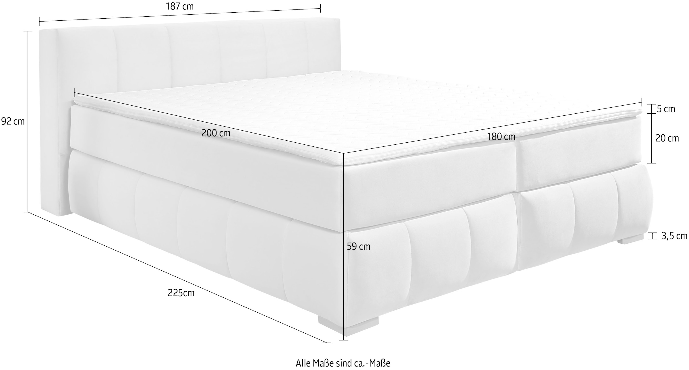 Guido Maria Kretschmer Home&Living Boxspringbett »Chelles«, inkl. Kaltschaumtopper, in 5 Breiten und 3 Matratzenarten