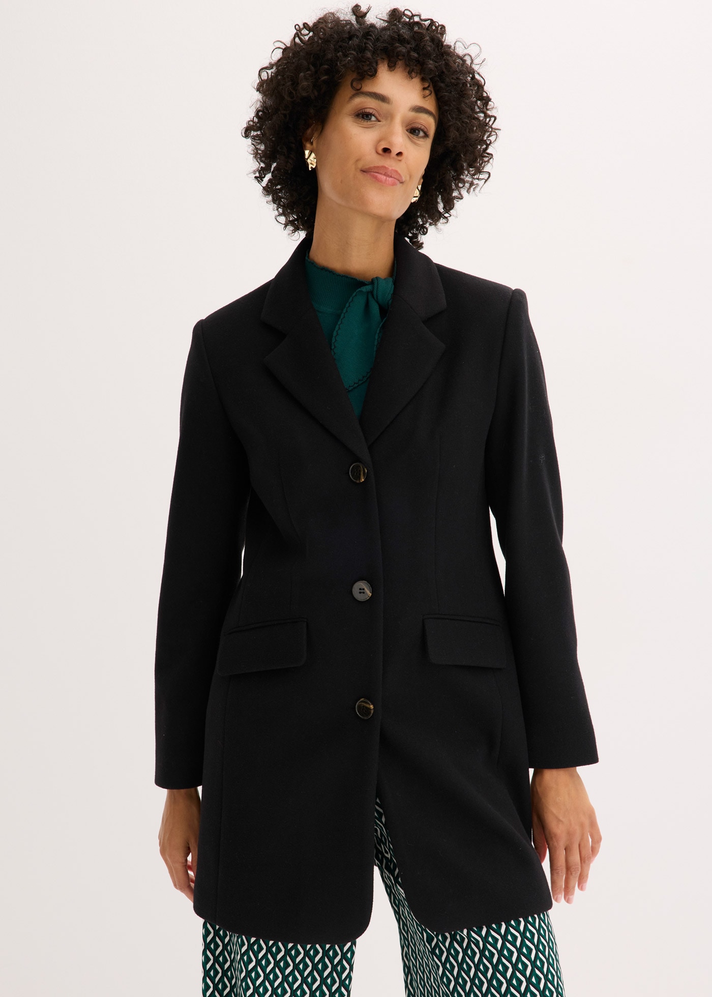 Image of bonprix Kurzmantel "Blazermantel" Longblazer in Wolloptik, bequeme Passform, 1-Reiher