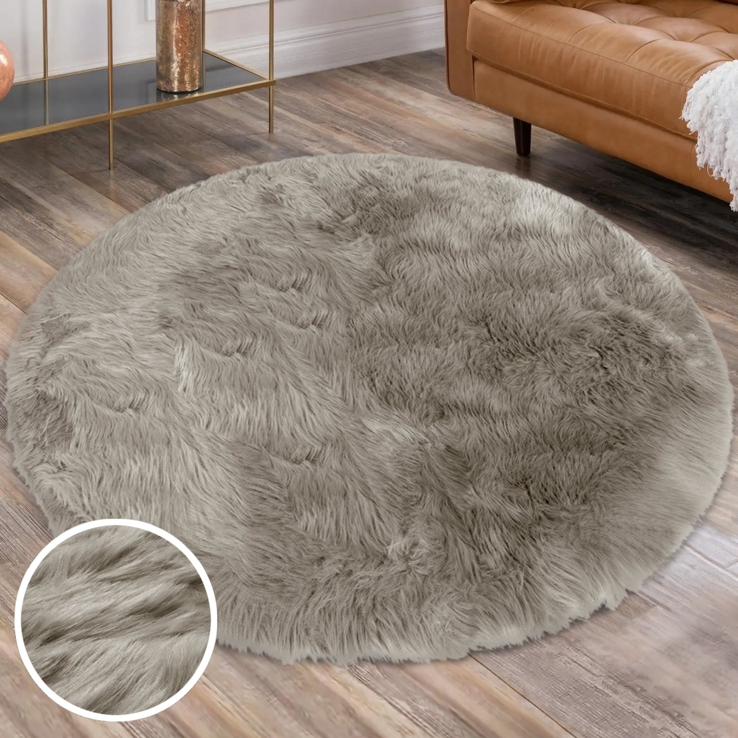 Home affaire Fellteppich »Valeria«, rund, 60 mm Höhe, Kunstfell Teppich, besonders weich und flauschig, fussbodenheizungsgeeignet, pflegeleicht, ideale Teppiche für Wohnzimmer, Schlafzimmer und Esszimmer