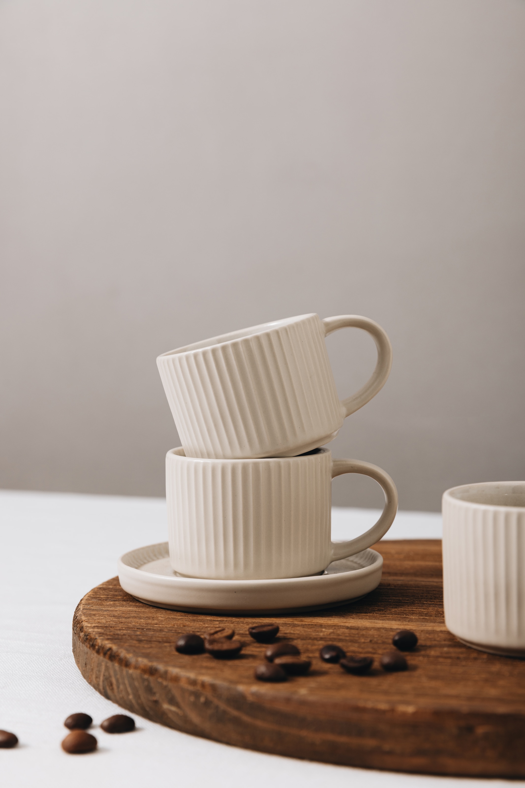 GOODproduct Tasse à expresso »Ylvii, 12er Set, bestehend aus 6 Tassen + 6 Untertassen« für 6 Personen, spülmaschinenfest und mikrowellengeeignet, 90 ml