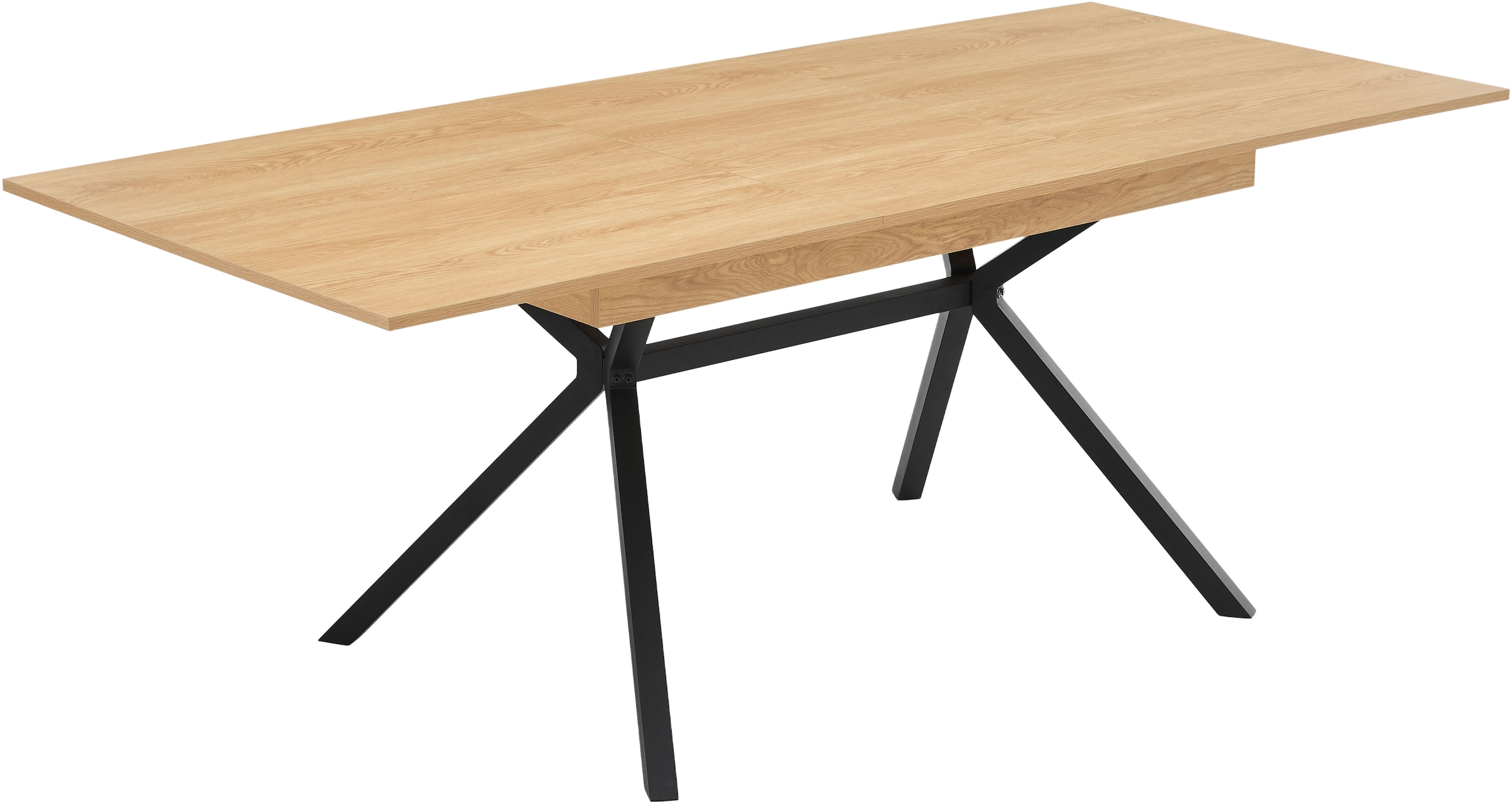 GOODproduct Ensemble de salle à manger »Vendy, Esstisch ausziehbar plus 6 Freischwinger« Set, Esstisch ausziehbar 160 - 210 cm plus 6 Esszimmerstühle, 7 cuis tlg. pflegeleichte Strukturstoff-Stühle, 3D-Steppung, ausziehbarer Tisch