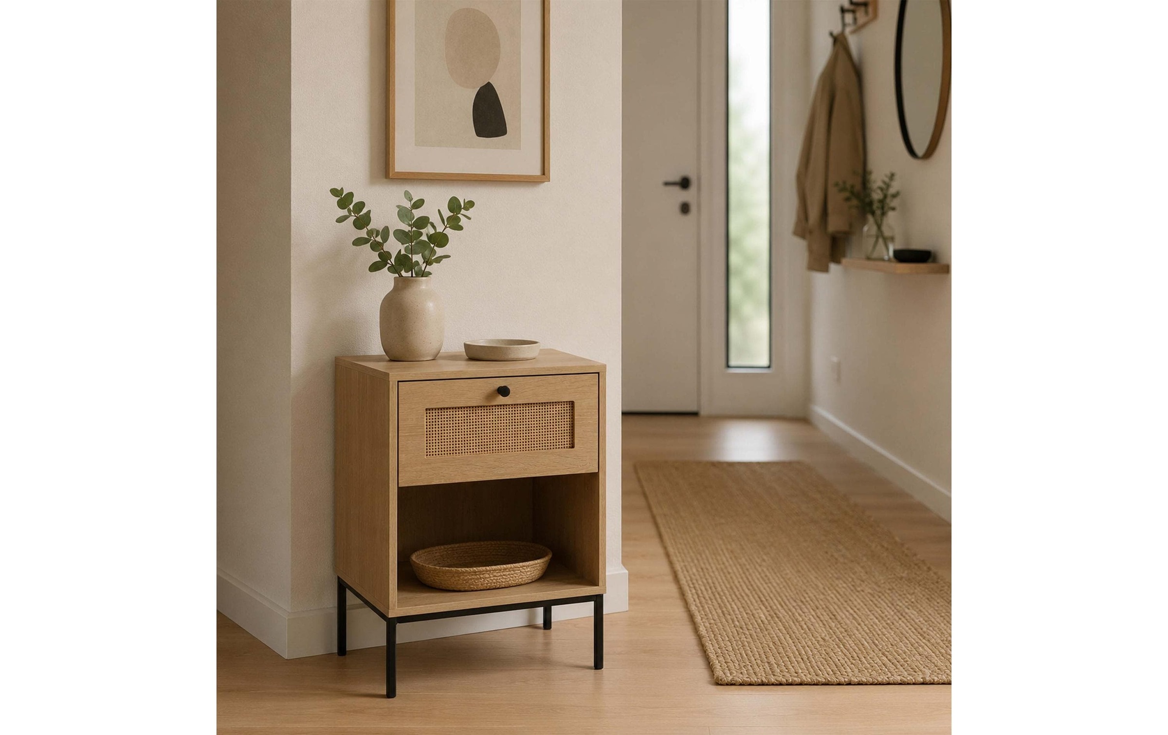 relaxdays »relaxdays Nachttisch 40 x 55 cm, Schwarz/Braun«