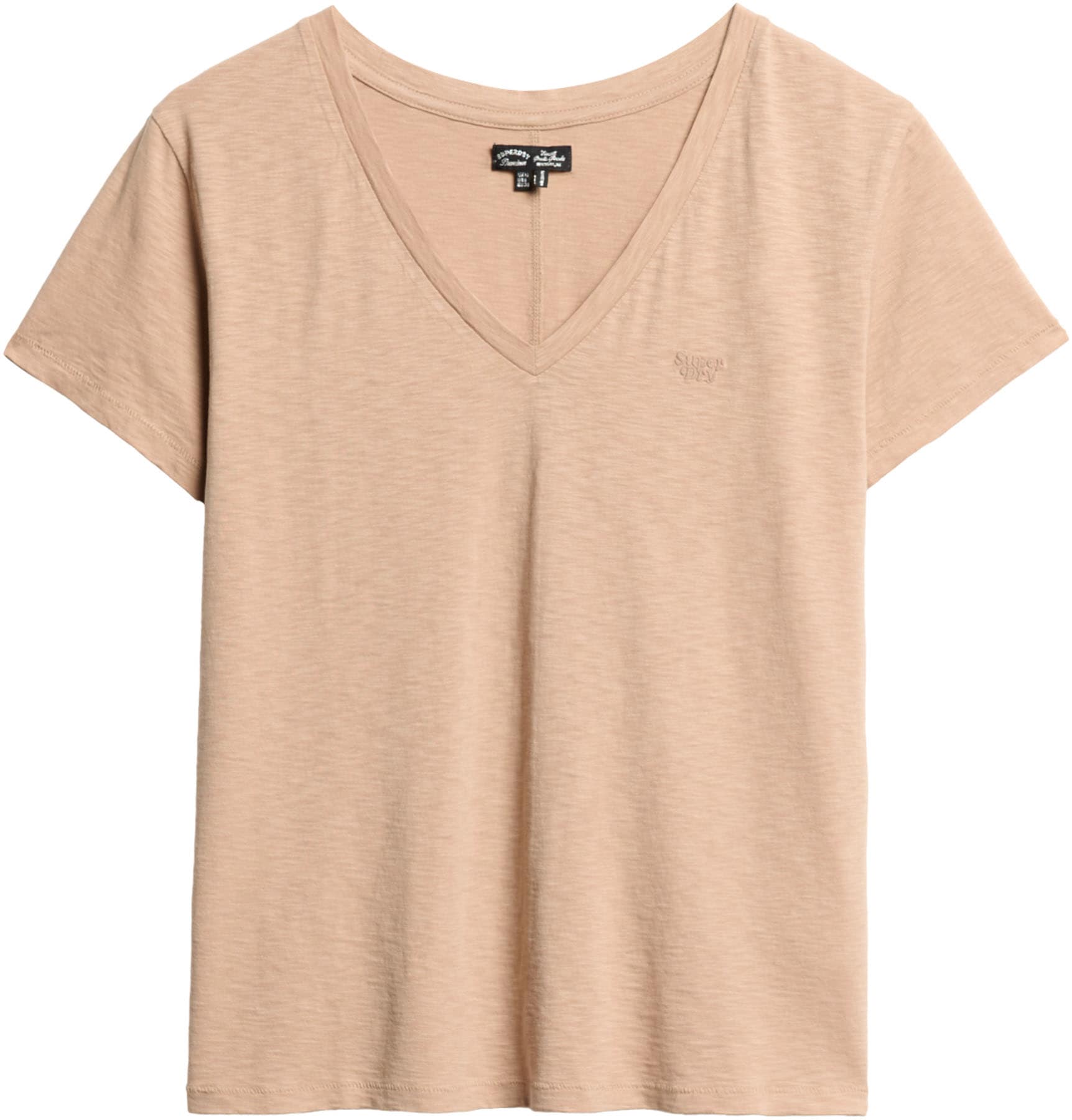 Superdry V-Shirt »STUDIOS SLUB EMB VEE TEE«, strukturiertes T-Shirt mit V-Ausschnitt und Stickerei