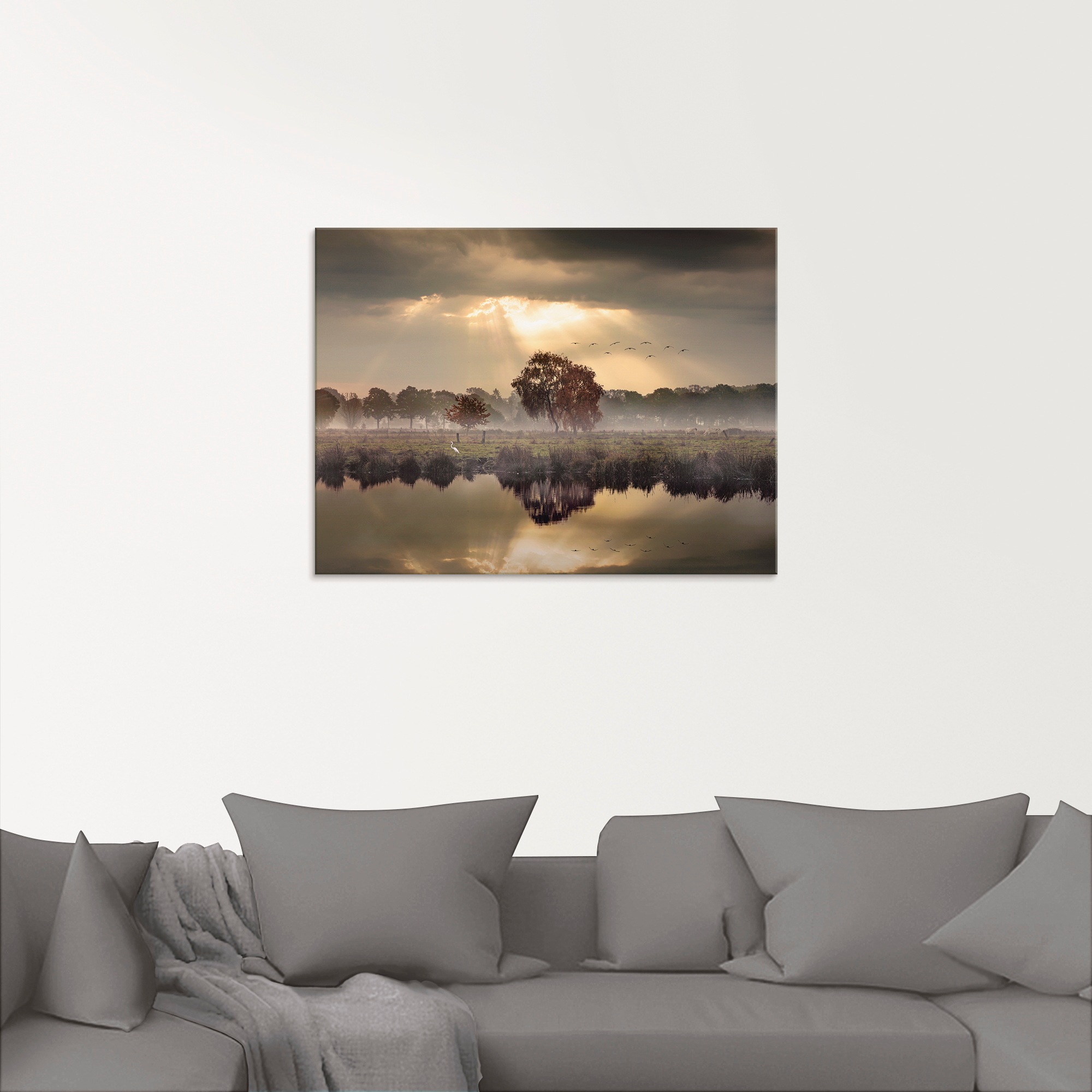 Artland Glasbild »Der Herbst in seiner stillen Einsamkeit«, Gewässer, (1 St.), in verschiedenen Grössen