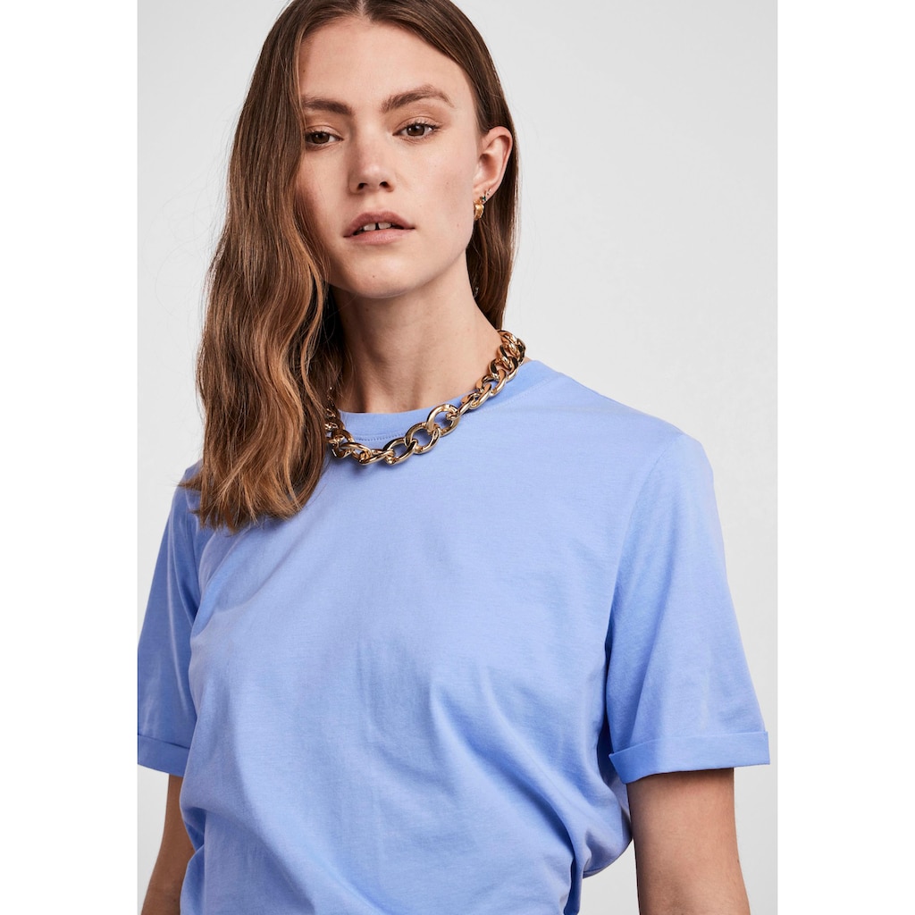 pieces Rundhalsshirt »PCRIA SS FOLD UP SOLID TEE NOOS BC«