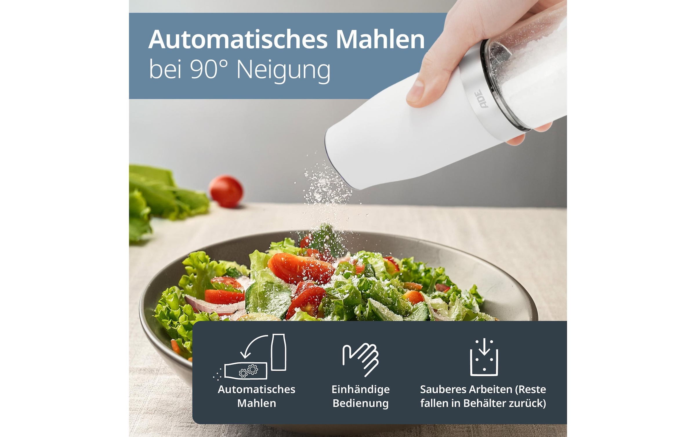 ADE Salz-/Pfeffermühle »2er Set 18,3 cm«, (2 St.)