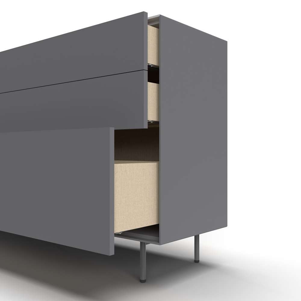 LeGer Home by Lena Gercke Sideboard »Essentials, Kommode, Anrichte, Kombikommode, Schrank mit Metallfüssen« Breite: 111 cm, UV lackiert, Push-to-open-Funktion