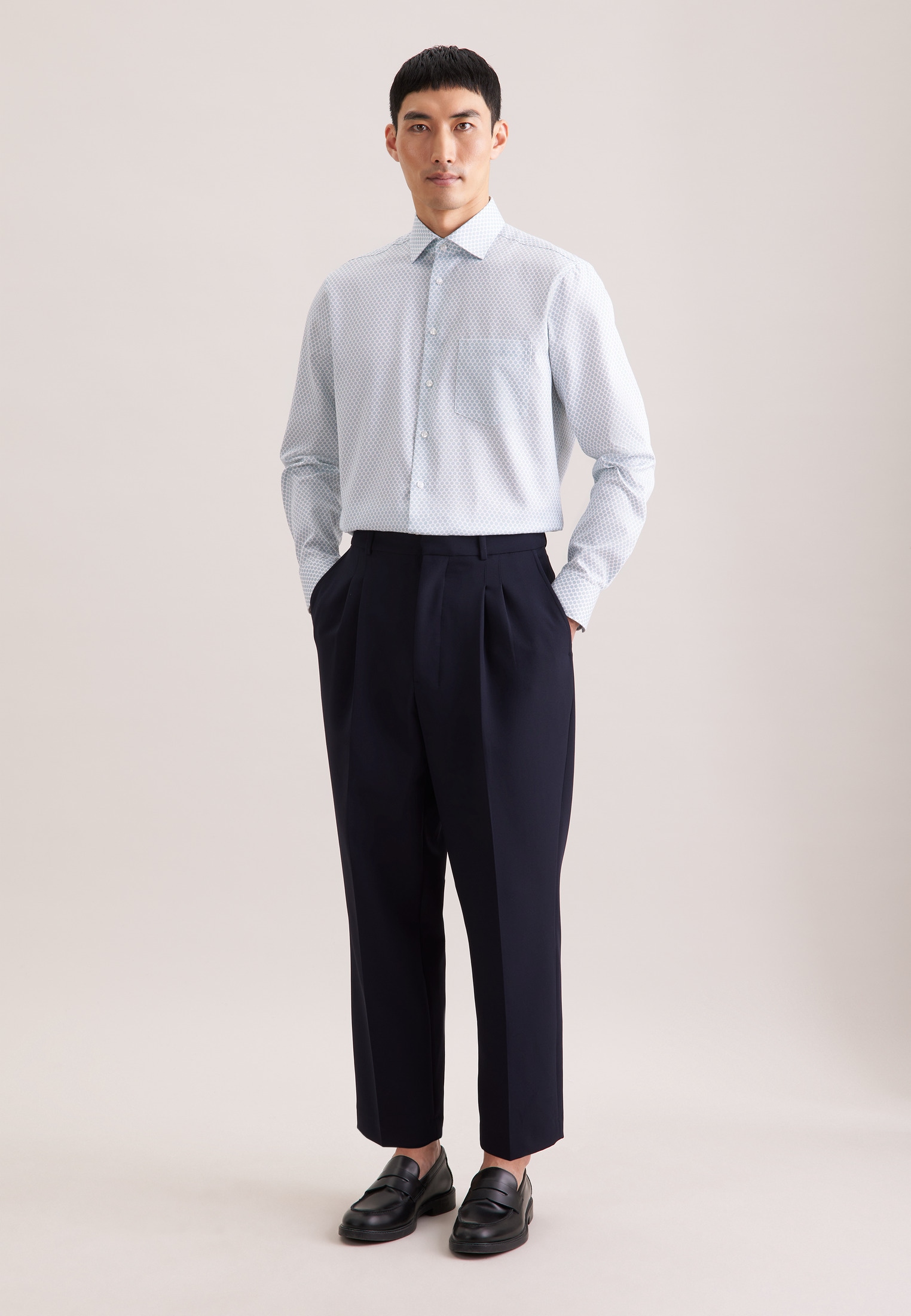 seidensticker Businesshemd »Schwarze Rose« Regular 1/1 Kentkragen Druck