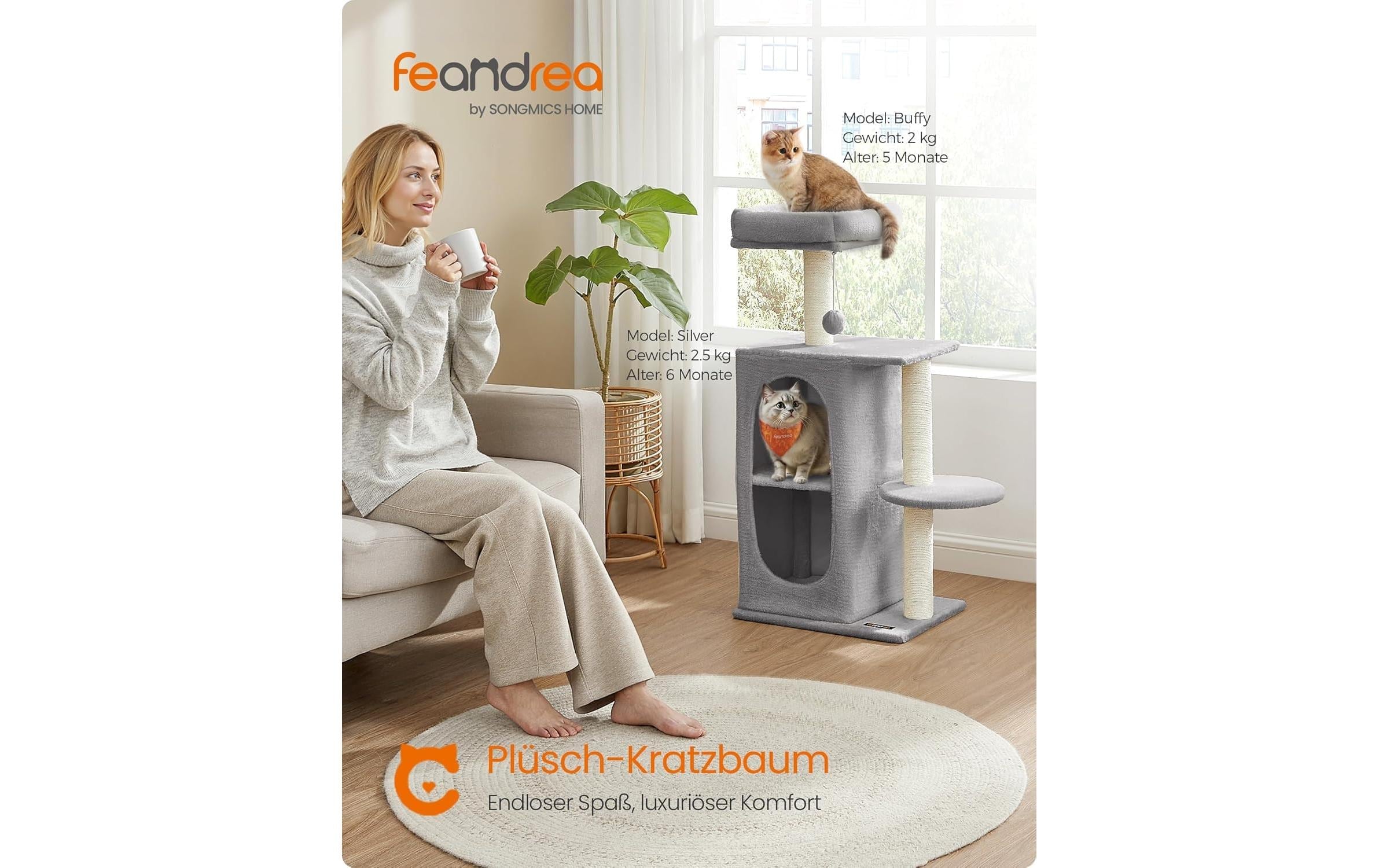 FEANDREA Kratzbaum »mit 2 Höhlen« 101 cm hoch