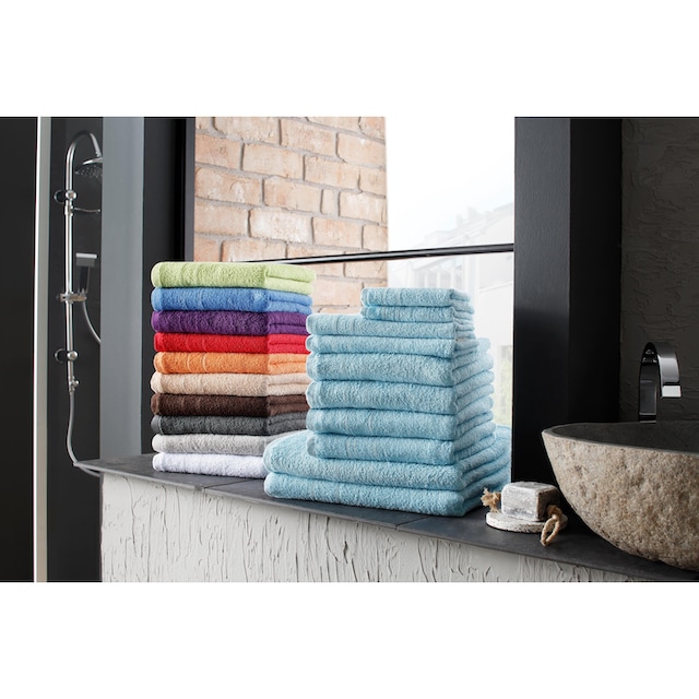 my home Handtuch Set »Inga«, Set, 10 tlg., Walkfrottee, Handtücher mit  feiner Bordüre, Handtuchset aus 100% Baumwolle günstig kaufen