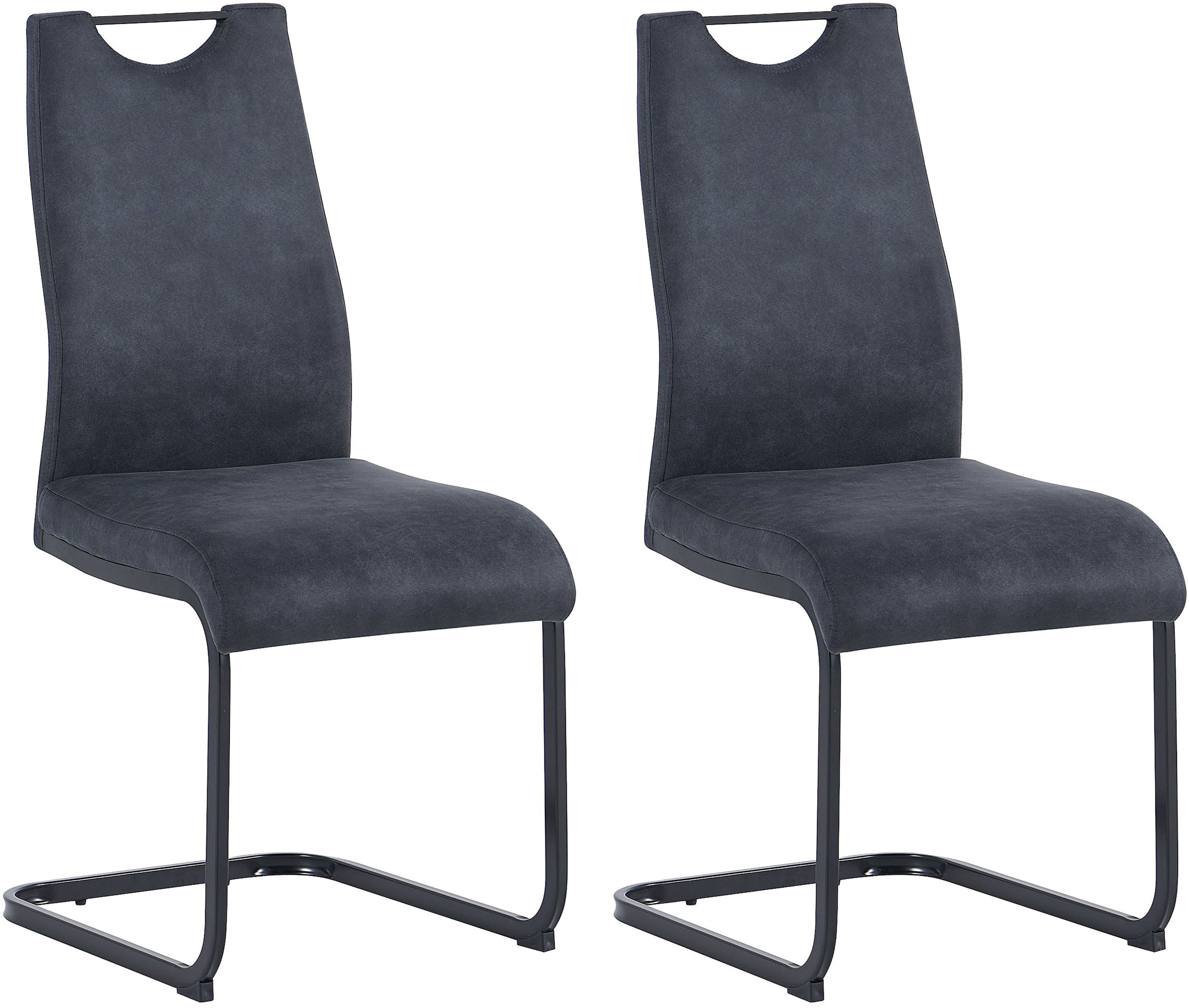 Image of byLIVING Freischwinger "CAPRI" (Set) 2 Stk.Microfaser, bis 110 kg, Schaumstoff, Schwingstuhlgestell, mit Griff