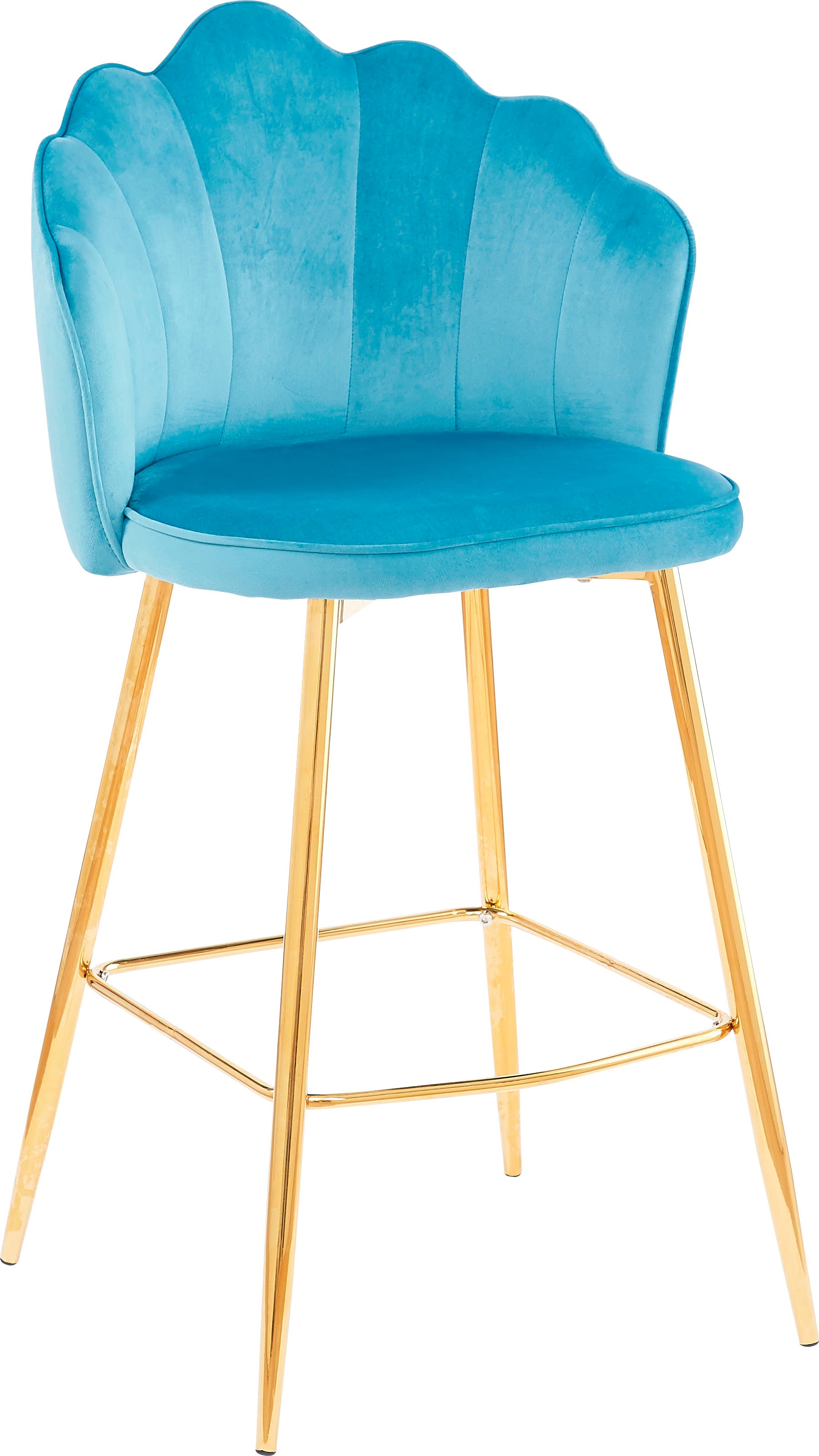 SalesFever Barhocker, Höhe: 100 cm, blau/goldfarben, 2 stk