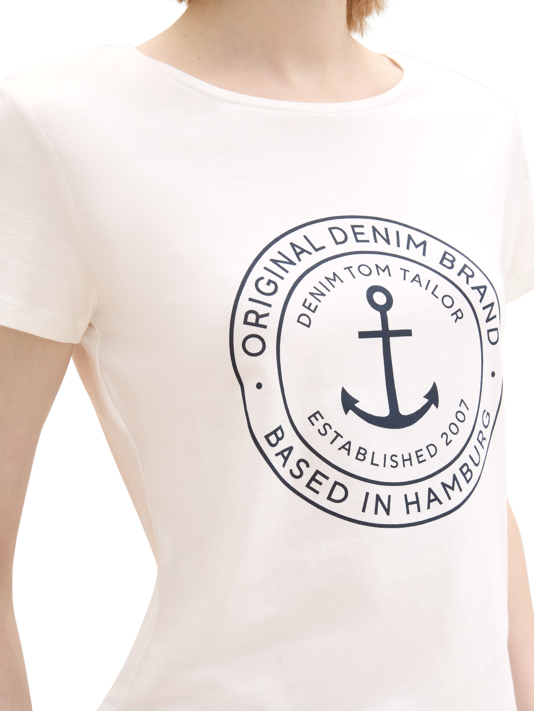 TOM TAILOR Denim T-shirt Packung, 2 cuis tlg. Doppelpack mit Logo-Print