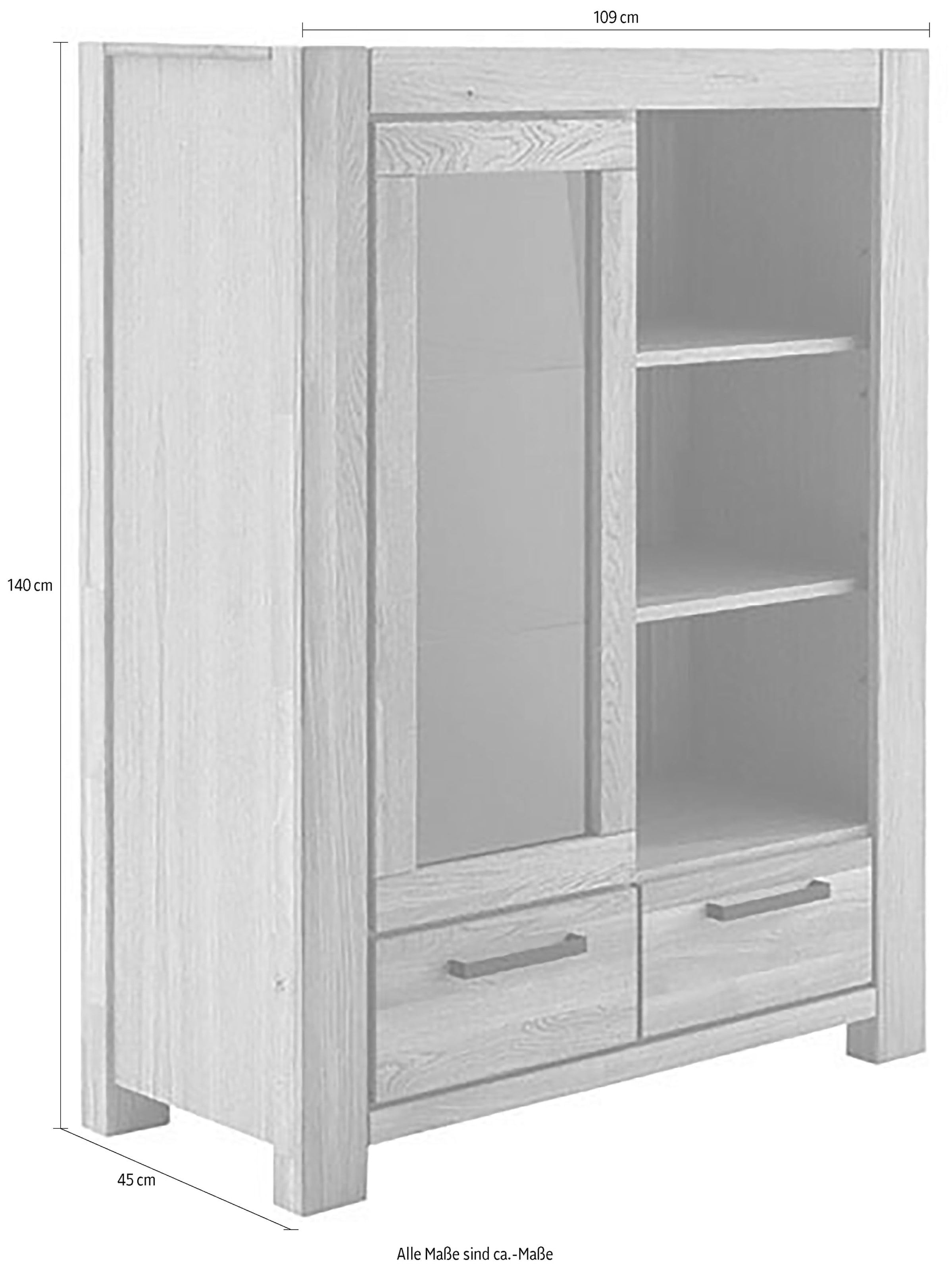 MCA living Highboard »Silias Komi-Highboard Rechts«, (1 St.), Schubkastenführung gedämpft