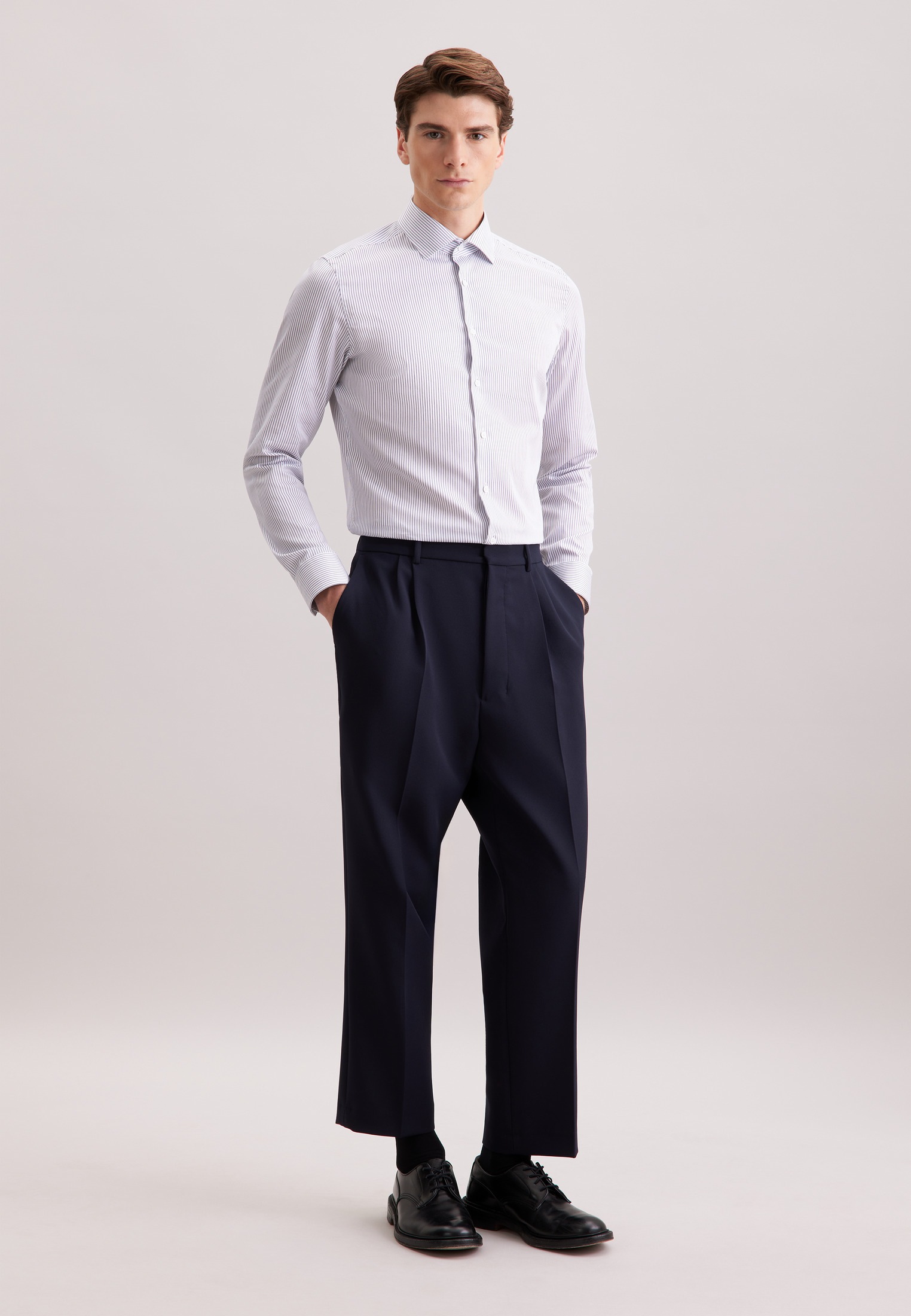 seidensticker Businesshemd »Schwarze Rose« Slim 1/1 Kentkragen Gestreift