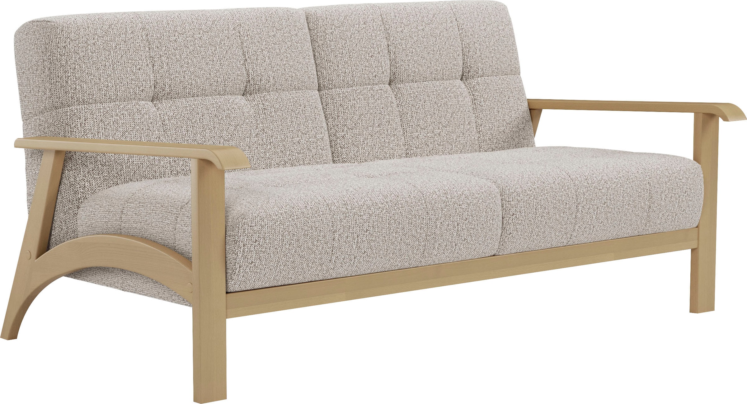 sit&more 2,5-Sitzer »Billund«, Armlehnen aus Buchenholz in natur, verschiedene Bezüge und Farben