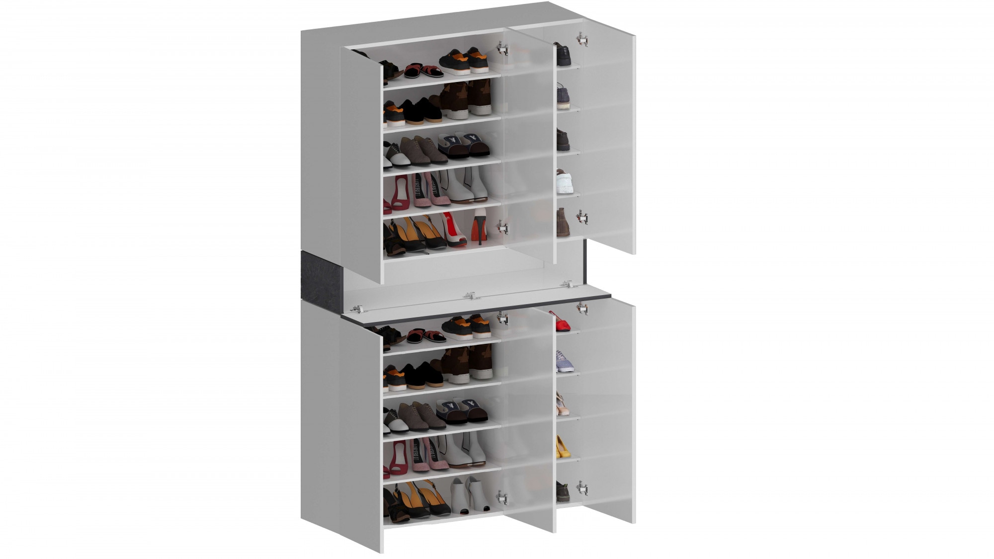 Home affaire Schuhschrank »Savona« Höhe 200cm, 12 Einlegeböden, 21 Fächer