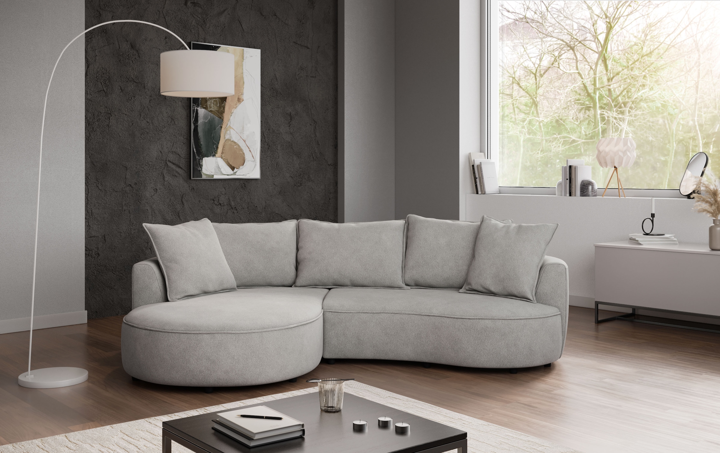 COTTA Canapé d'angle »Sana L-Form, Breite 260 cm« Loungesofa mit Wellenunterfederung
