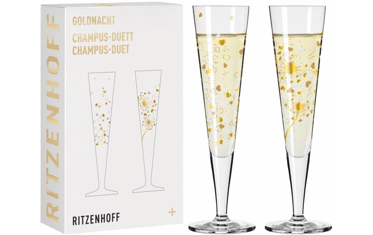 Champagnerglas »Goldfarbennacht F24 205 ml 2 Stück«, (2 tlg.)