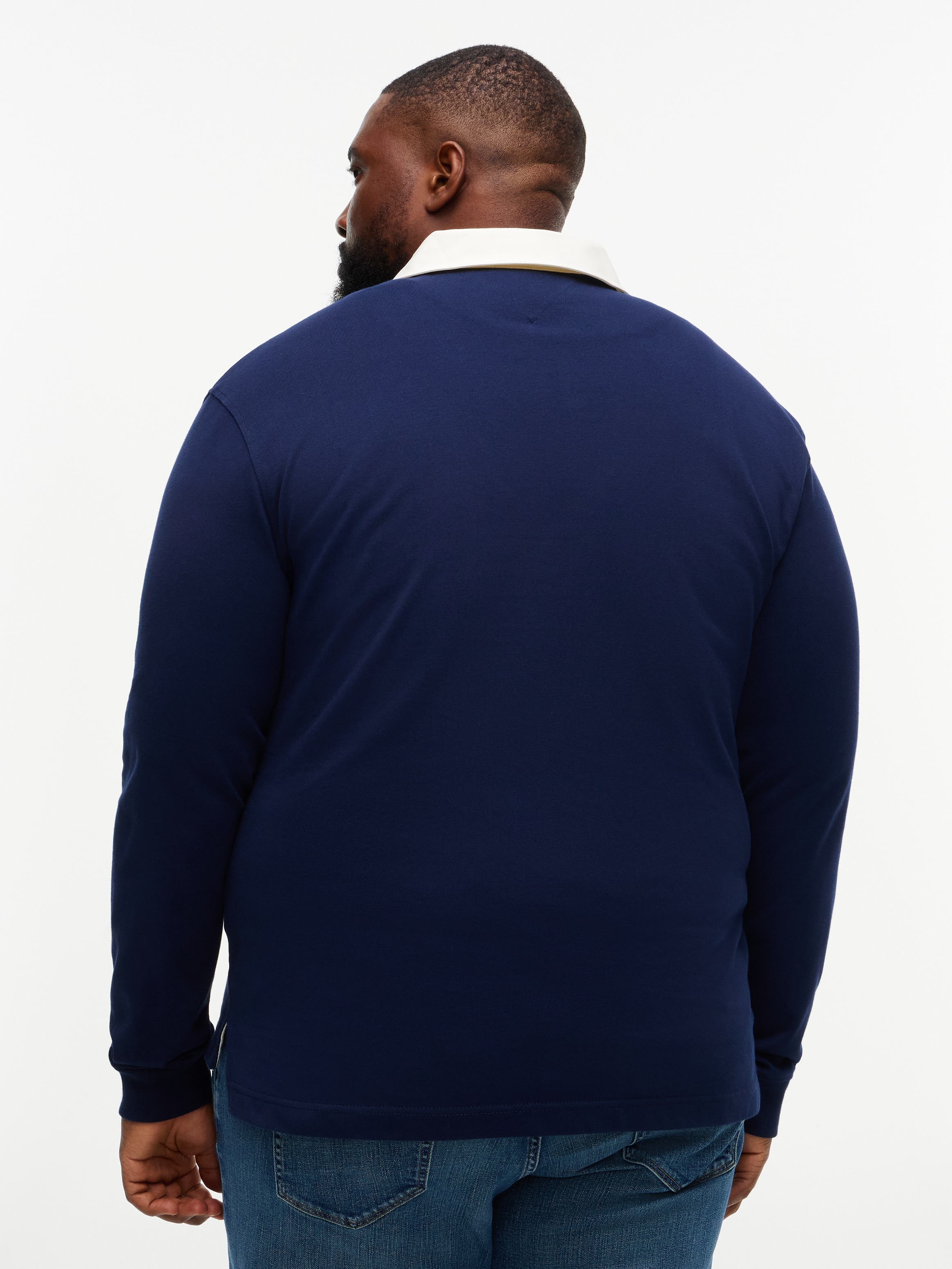 Tommy Hilfiger Big & Tall Maillot de rugby »BT-ESSENTIAL SOLID RUGBY« grandes tailles, col contrasté
