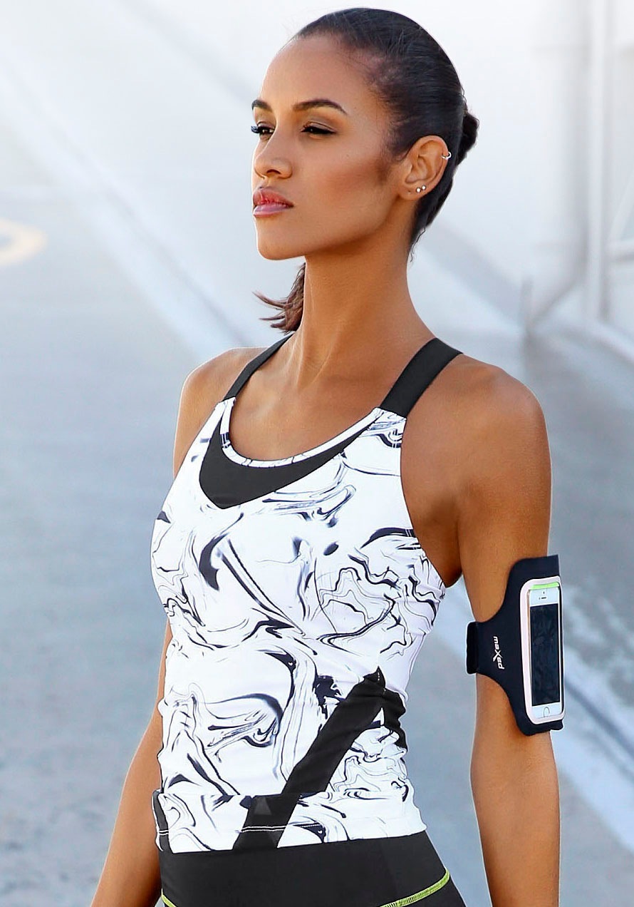 Image of LASCANA ACTIVE Sporttop »White Marble«, mit gekreuzten Trägern bei Ackermann Versand Schweiz