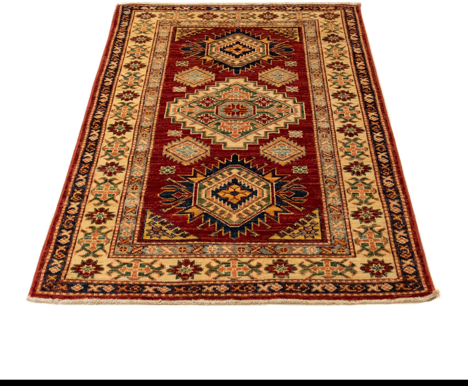 Image of morgenland Orientteppich »Ziegler - Kazak - 124 x 84 cm - dunkelrot«, rechteckig, 6 mm Höhe, Wohnzimmer, Handgeknüpft, Einzelstück mit Zertifikat bei Ackermann Versand Schweiz