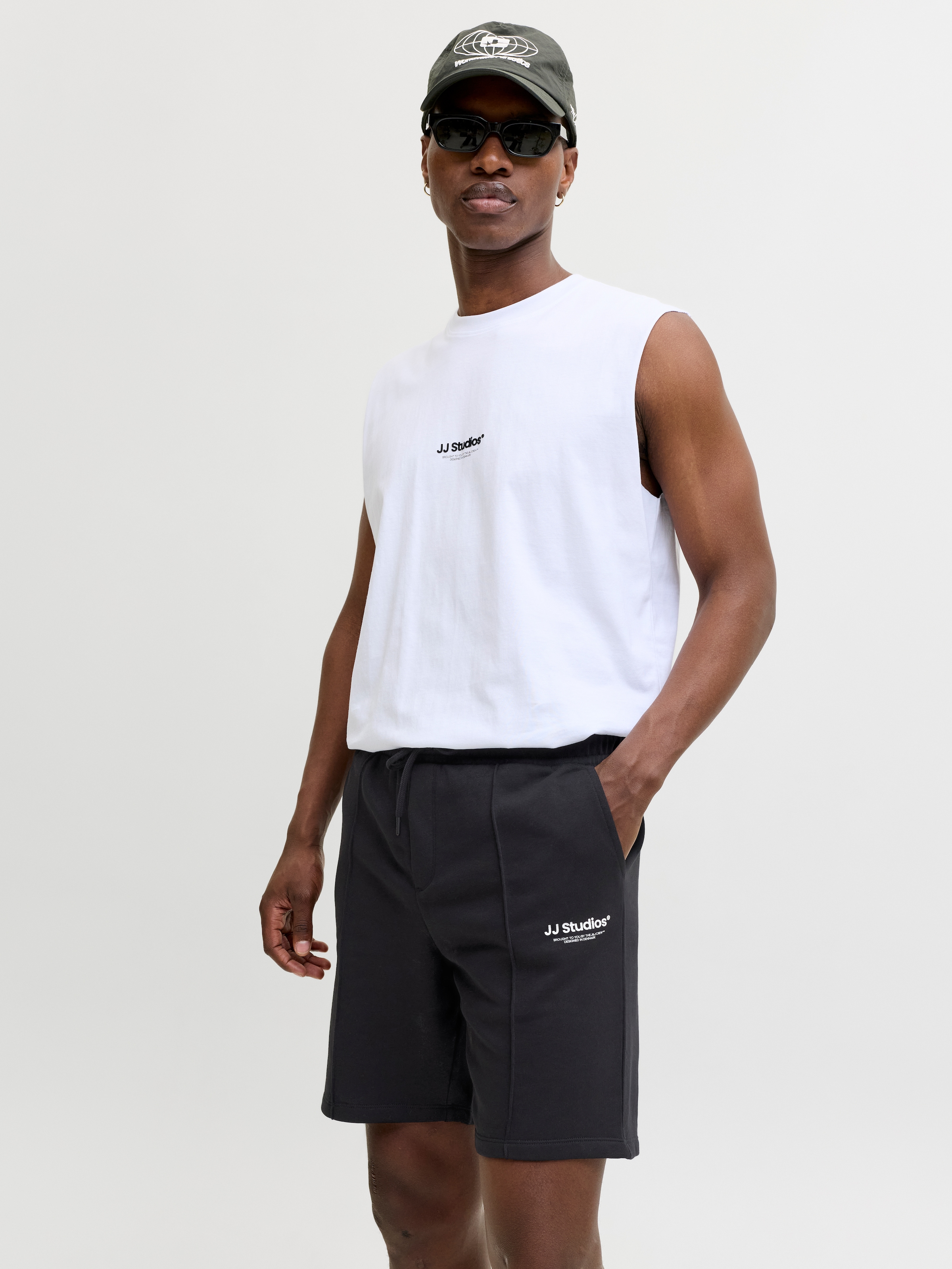 Jack & Jones Sweatshorts »JPSTKANE SOHO SWEAT SHORTS MID SN«  mélange de coton, coupe ample