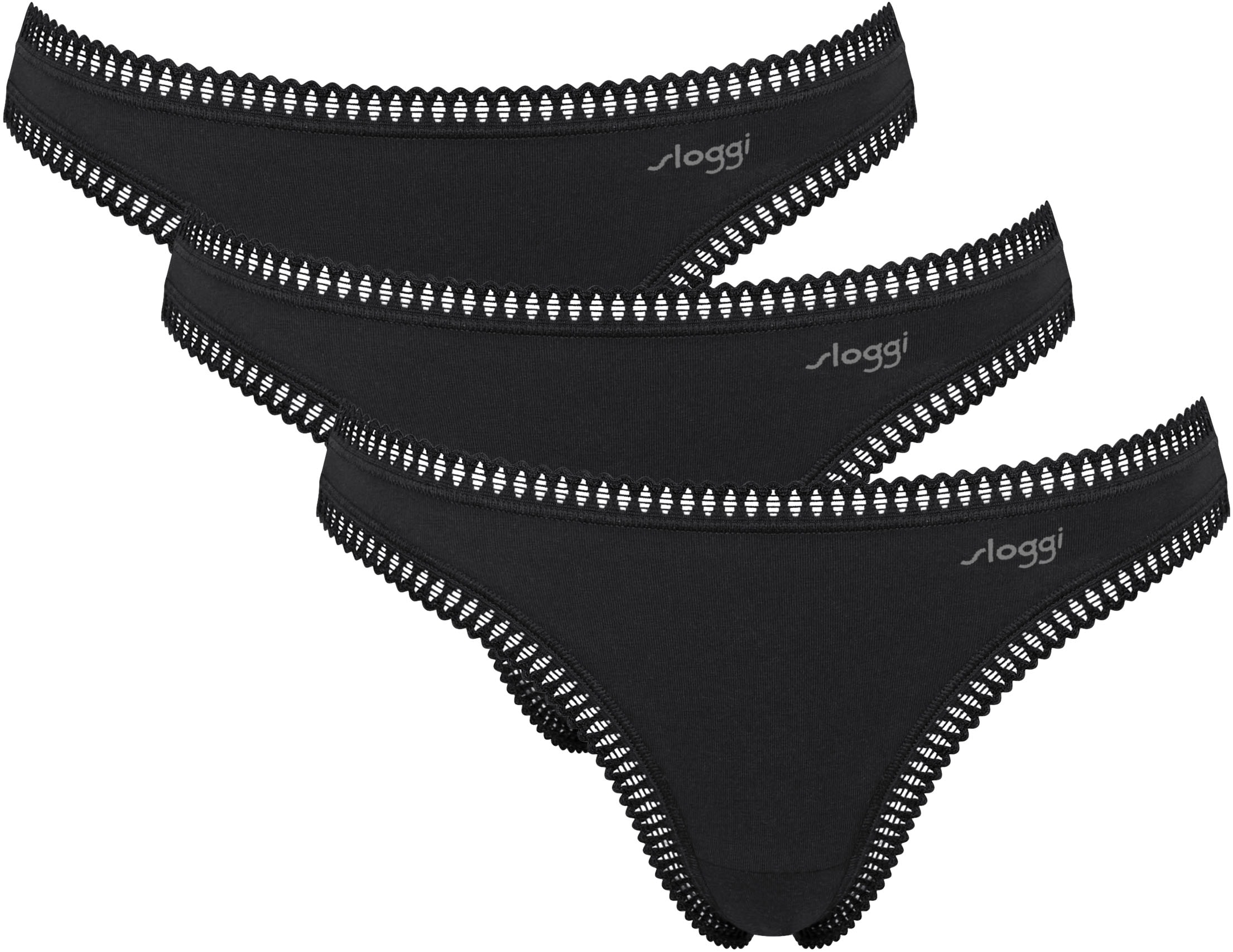 sloggi String »GO Crush String C3P« 3er Pack,  mit Spitzendetails