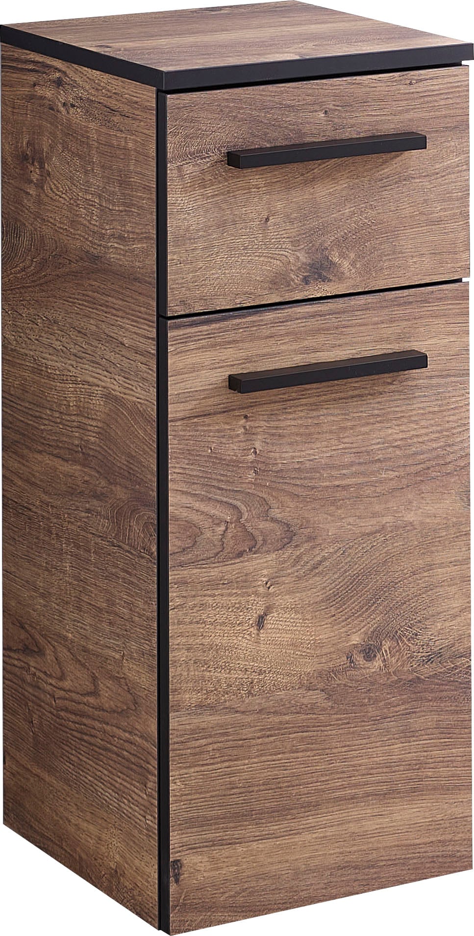 Image of Saphir Unterschrank "Quickset 374 Badschrank, 1 Tür, 1 Schublade, inkl. Türdämpfer" Badezimmer-Unterschrank, Eiche Ribbeck quer Nachbildung, 30 cm breit