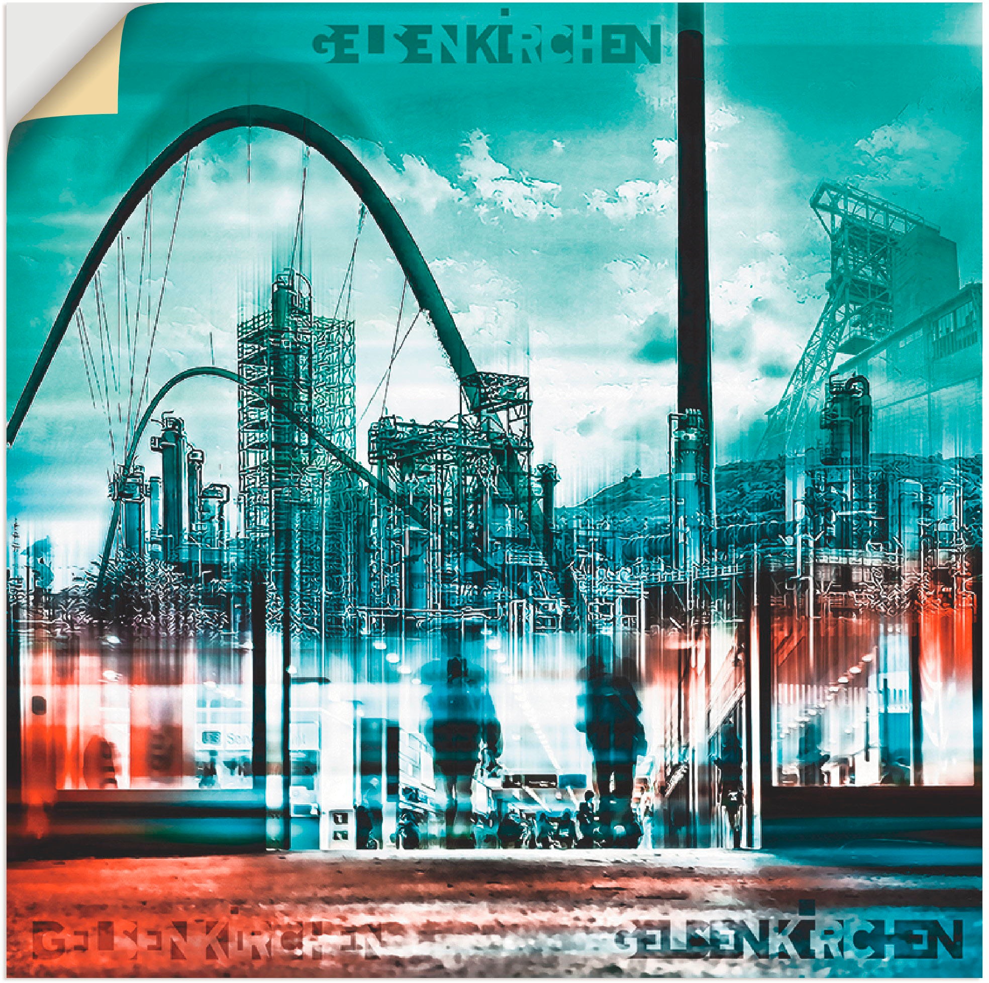 Image of Artland Wandbild »Gelsenkirchen Skyline Collage 02«, Deutschland, (1 St.), in vielen Grössen & Produktarten -Leinwandbild, Poster, Wandaufkleber / Wandtattoo auch für Badezimmer geeignet bei Ackermann Versand Schweiz