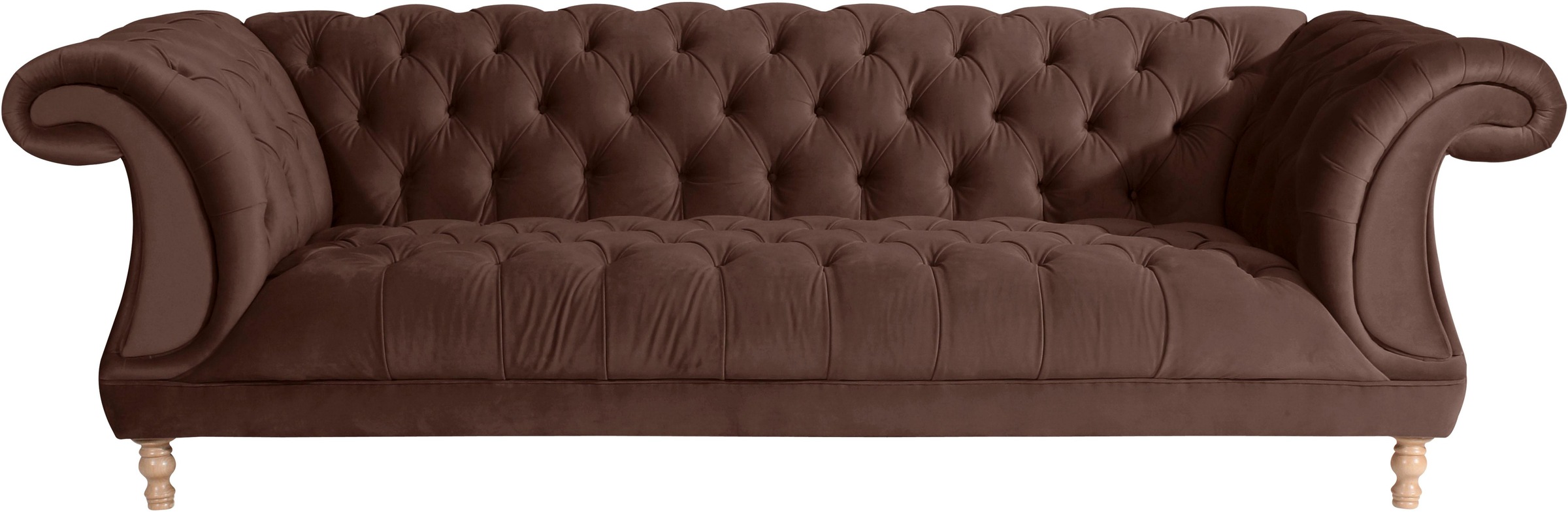 Chesterfield-Sofa »Isabelle«, mit Knopfheftung & gedrechselten Füssen in Buche natur,...