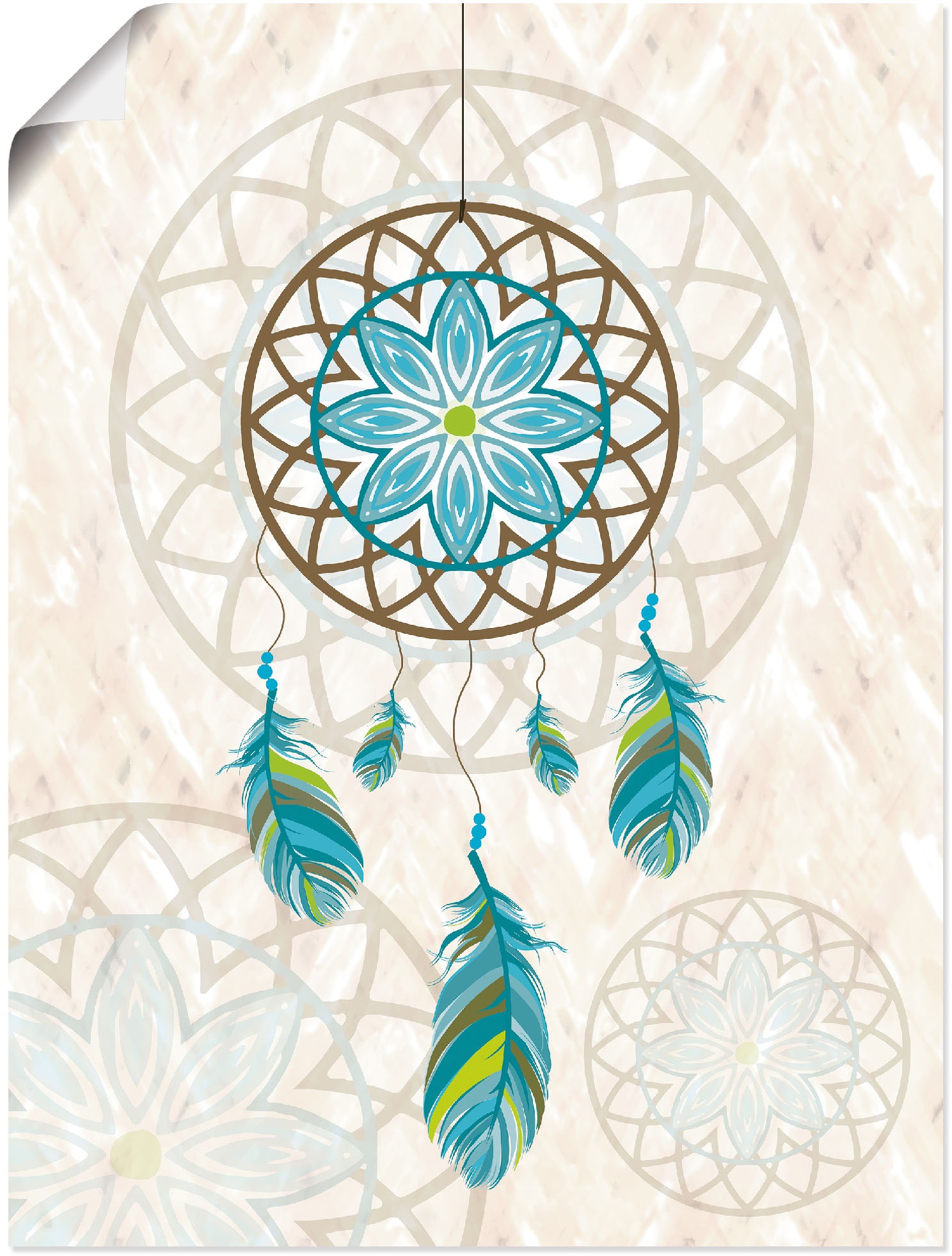 Image of Artland Wandbild »Traumfänger«, Muster, (1 St.), in vielen Grössen & Produktarten - Alubild / Outdoorbild für den Aussenbereich, Leinwandbild, Poster, Wandaufkleber / Wandtattoo auch für Badezimmer geeignet bei Ackermann Versand Schweiz