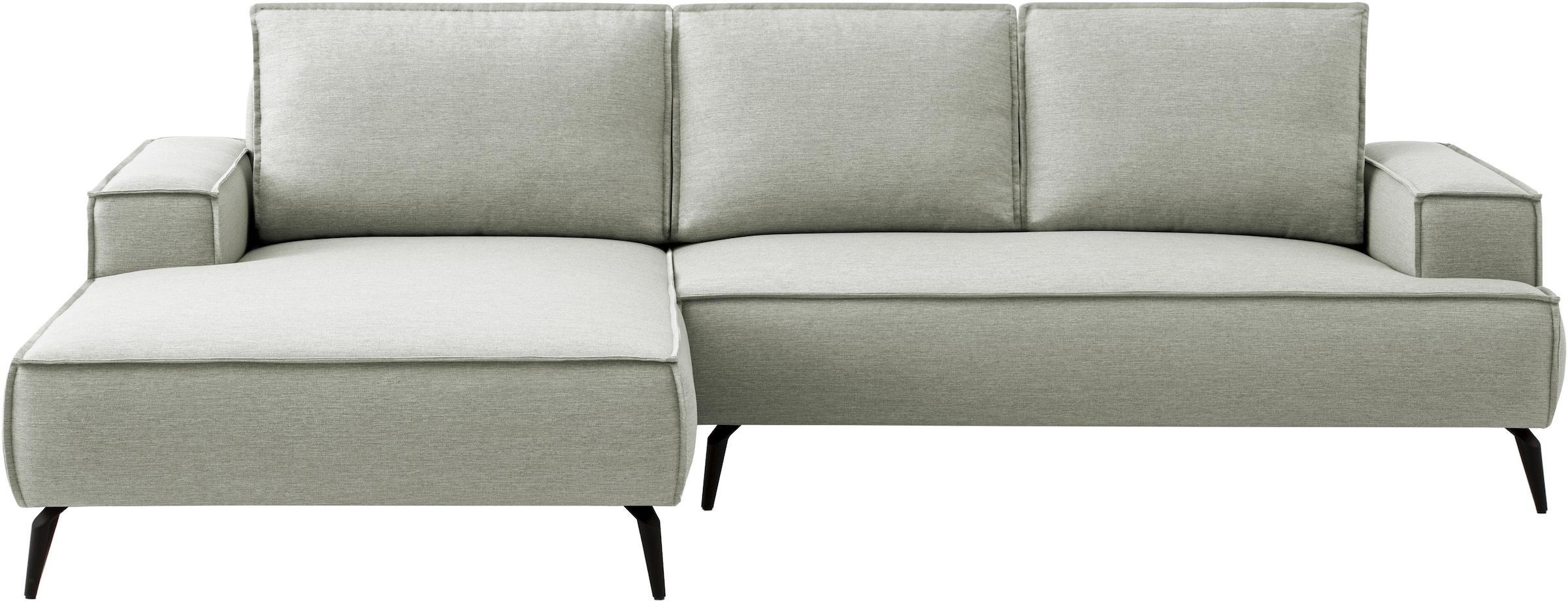 GOODproduct Canapé d'angle »TVINNU, L-Form, 275cm, in Cord und Leinenoptik« wahlweise Recamiere rechts/links, schwarze Füsse, bequemer Sitzkomfort