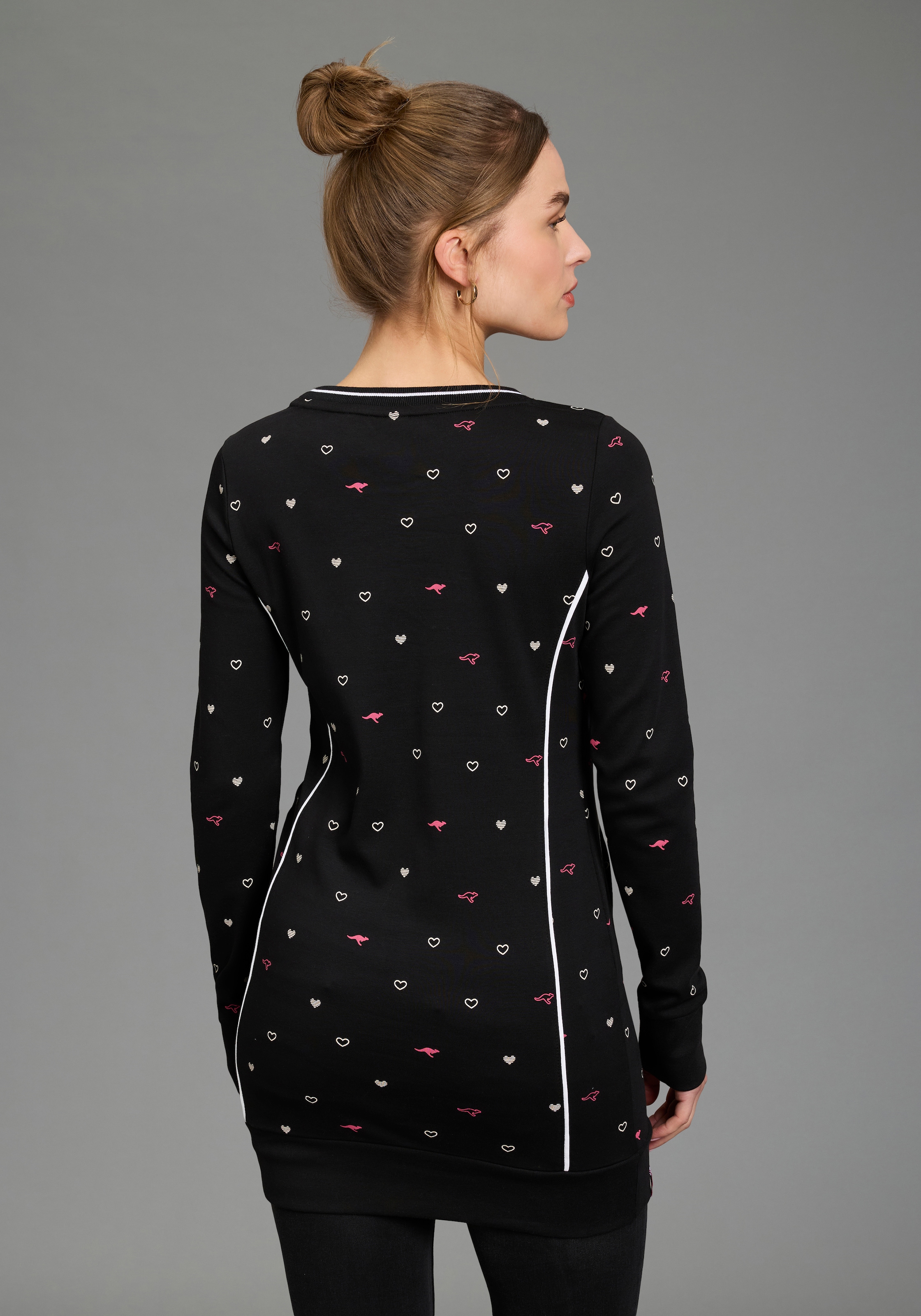 KangaROOS Sweater , Langarm,  figurbetont,  aus Interlock-Baumwolle,  mit Nahttaschen
