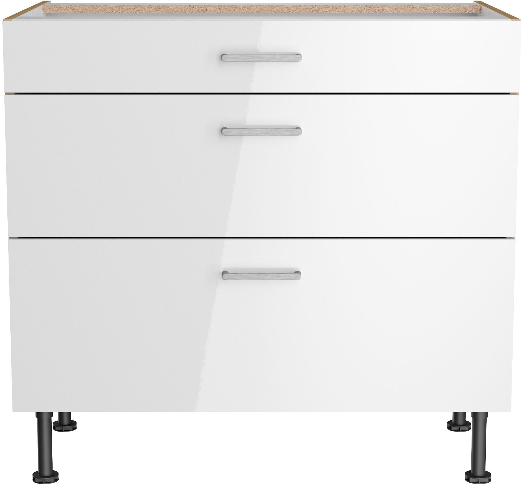 KOCHSTATION Unterschrank »KS-Lucy« Breite 90 cm, 1 Schubkasten, 2 Auszügen, Soft-Close, verstellbare Füsse